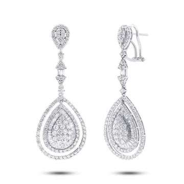 18k White Gold Diamond Earring - 5.48ct