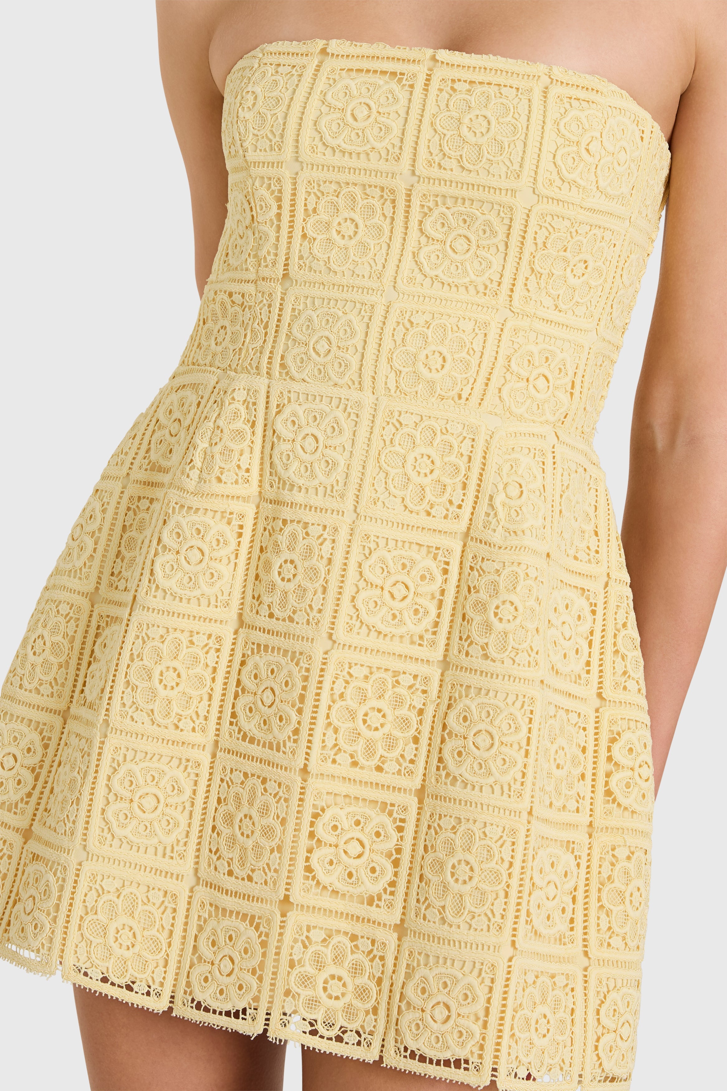 Strapless Bethany Romper in Crochet Lace