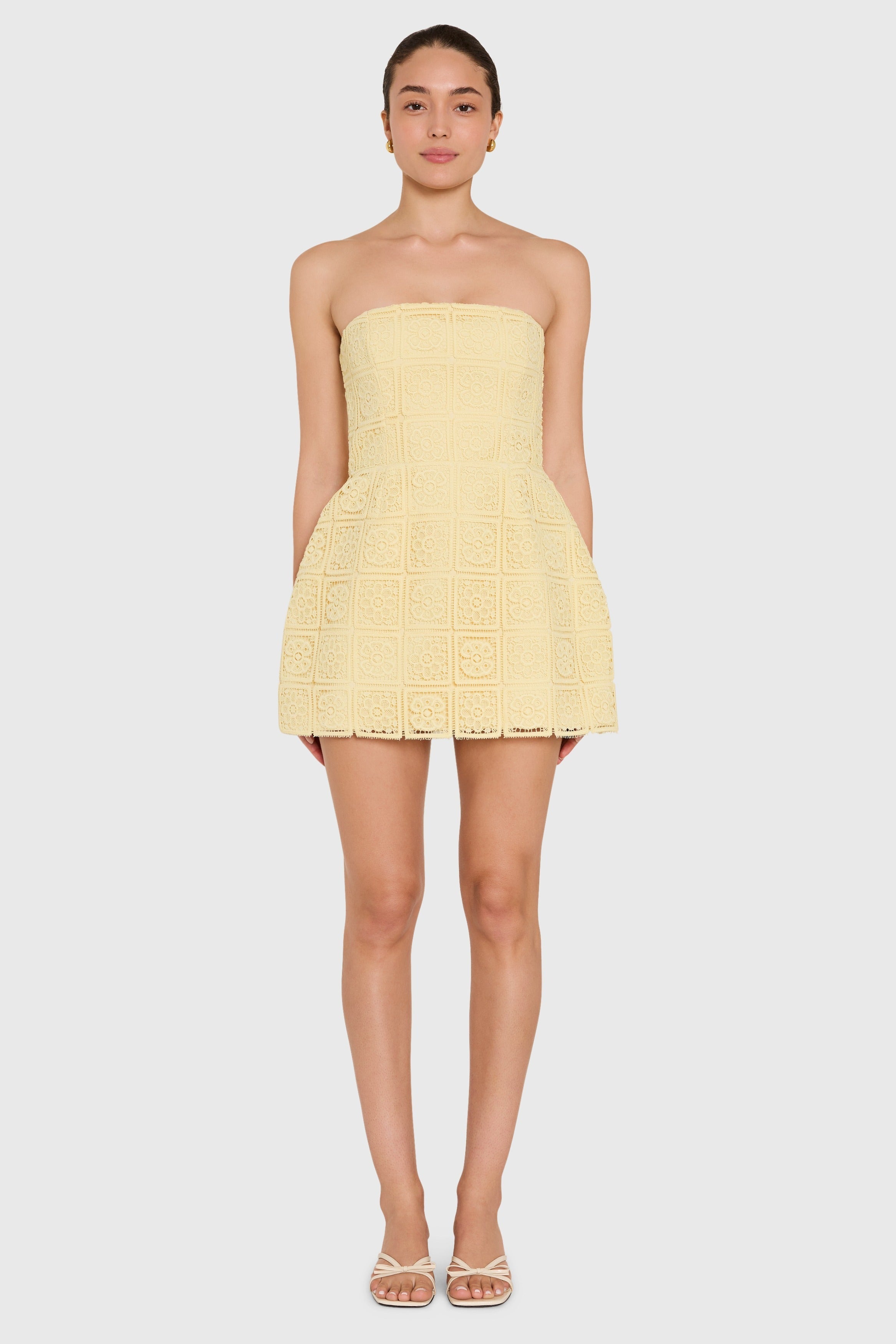 Strapless Bethany Romper in Crochet Lace
