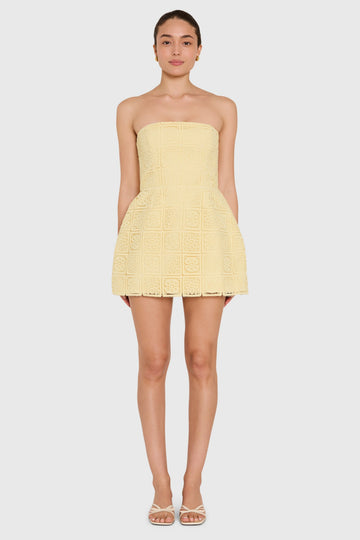 Strapless Bethany Romper in Crochet Lace