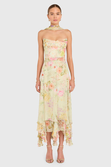 Monterey Dress With Scarf in Whistledown