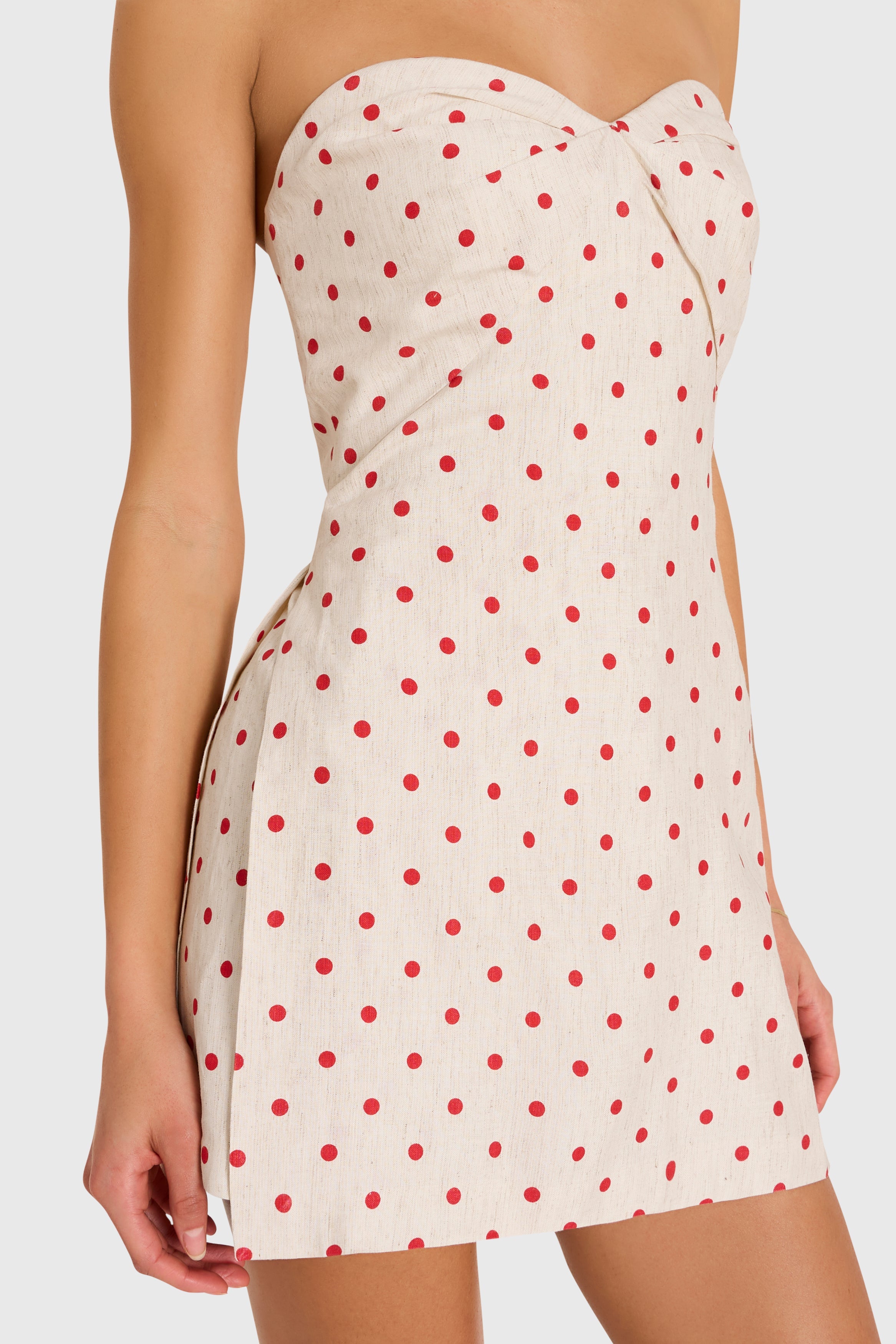 Strapless Soho Romper in Polka Dot