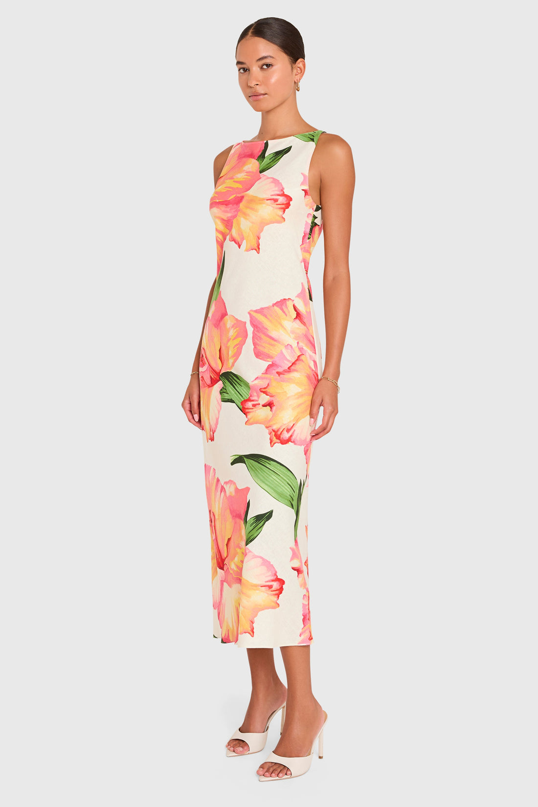 Margo Midi Dress in Hibiscus