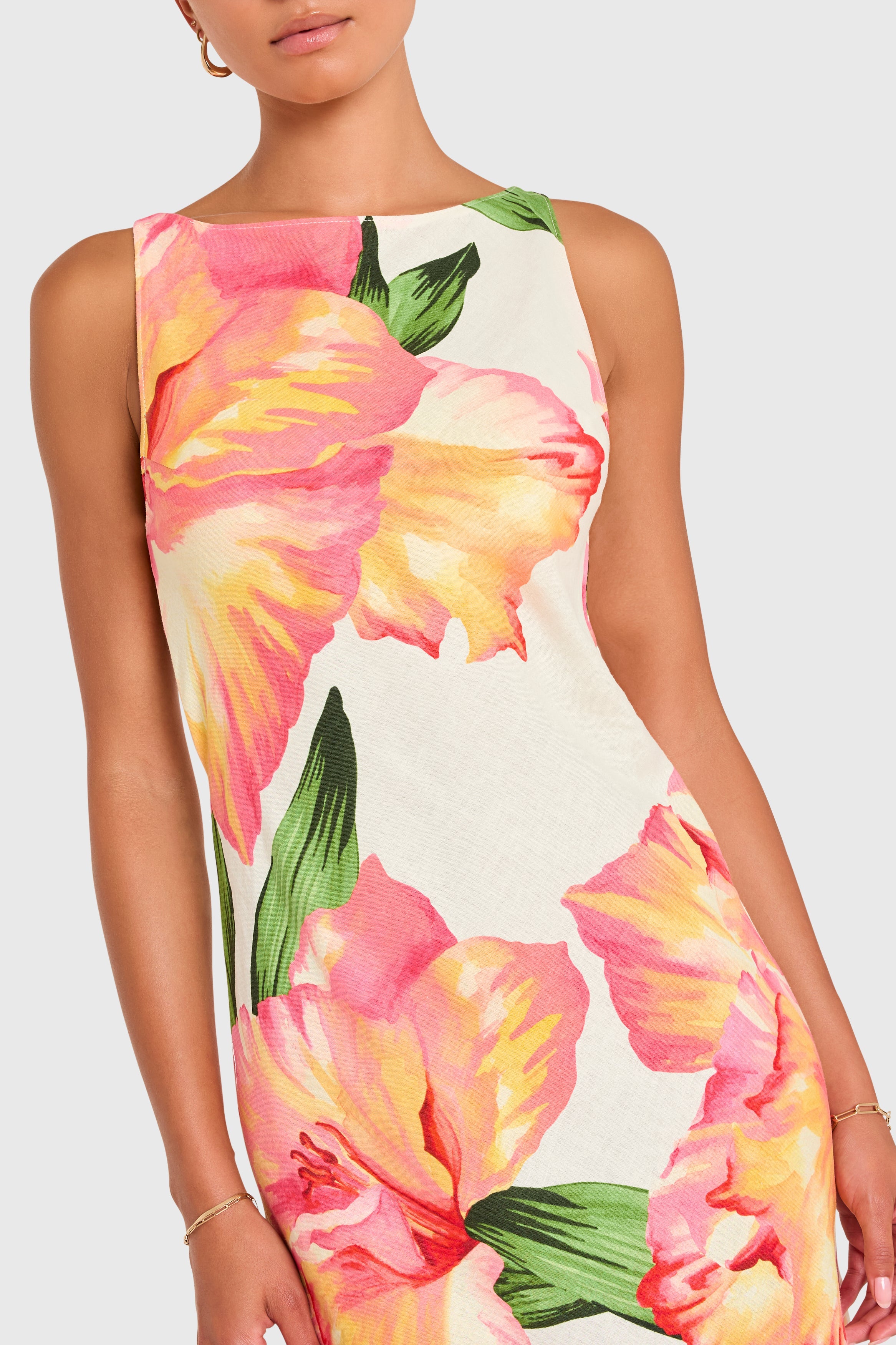 Margo Midi Dress in Hibiscus