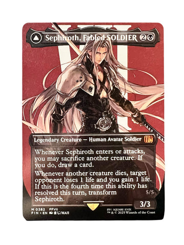 Sephiroth, Fabled SOLDIER / Sephiroth, One-Winged Angel #382 Holo from  Final Fantasy (FIN) MTG Proxy