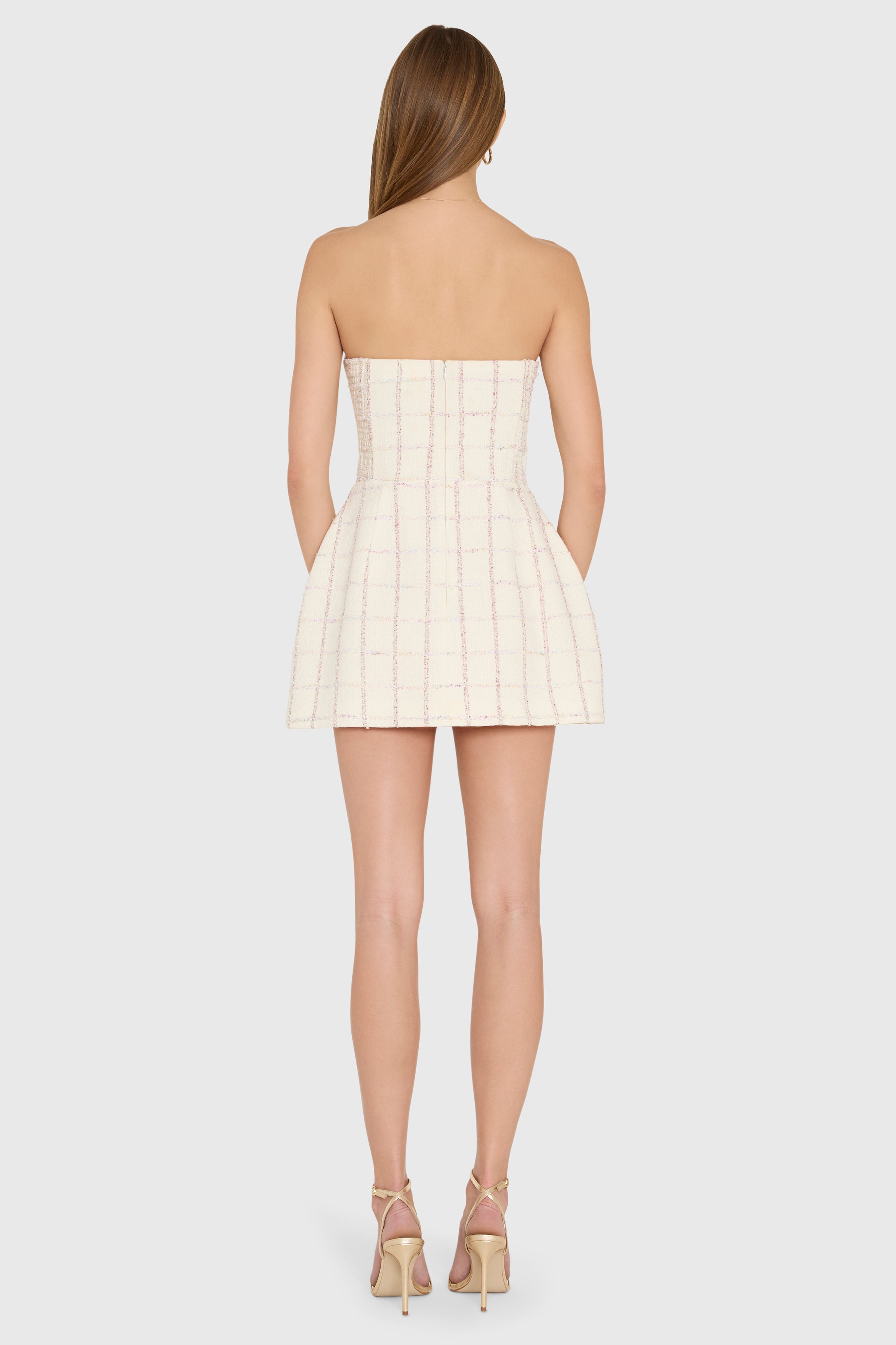 Strapless Bethany Romper in Charlotte Tweed