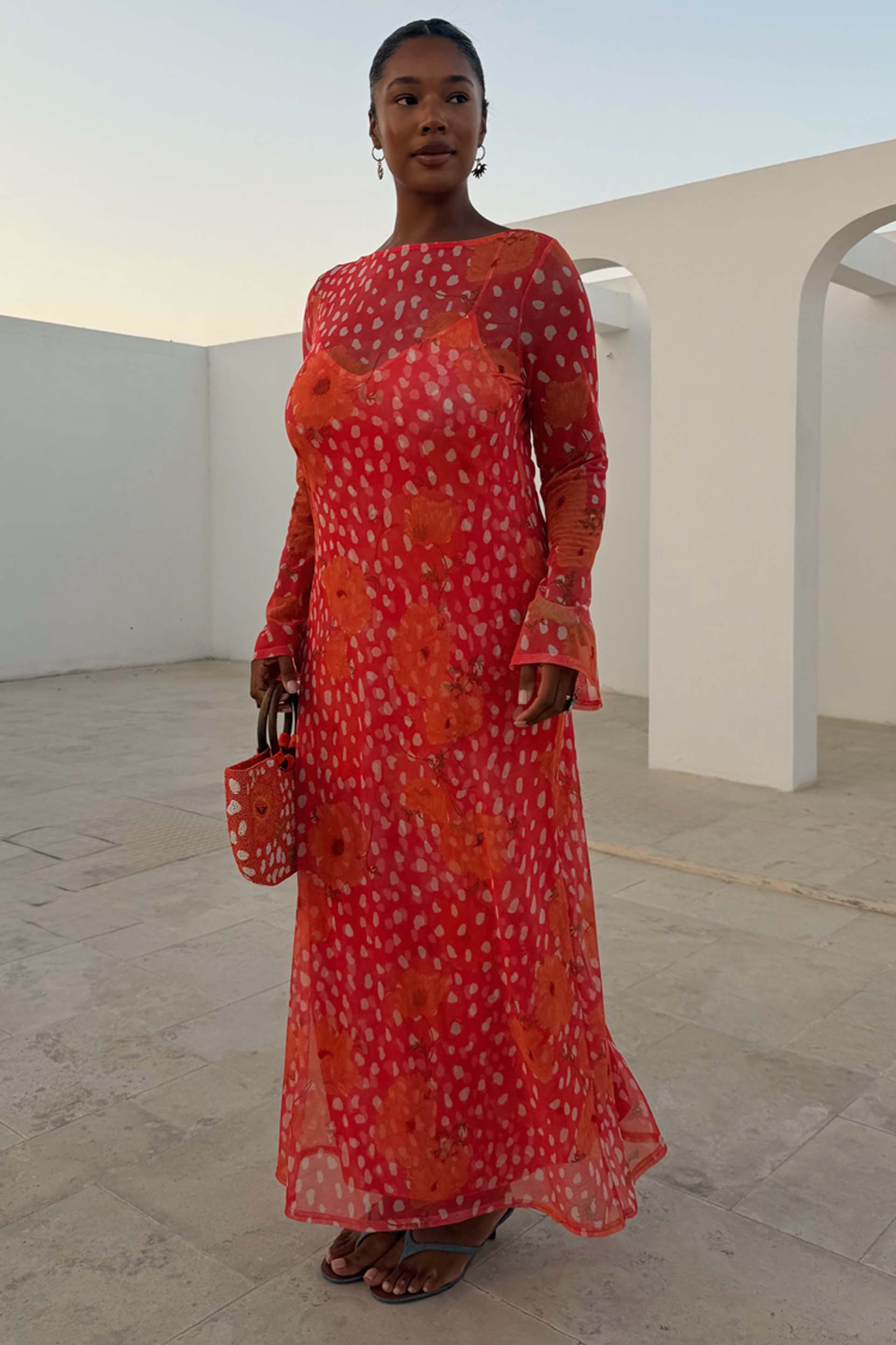 Coral Fawn Poppy Aria Dress