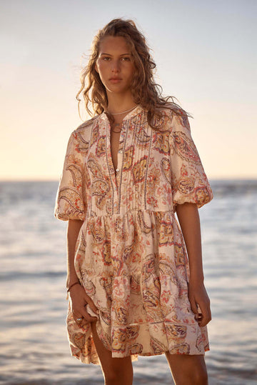 Summer Loving Linen Tiered Mini Dress