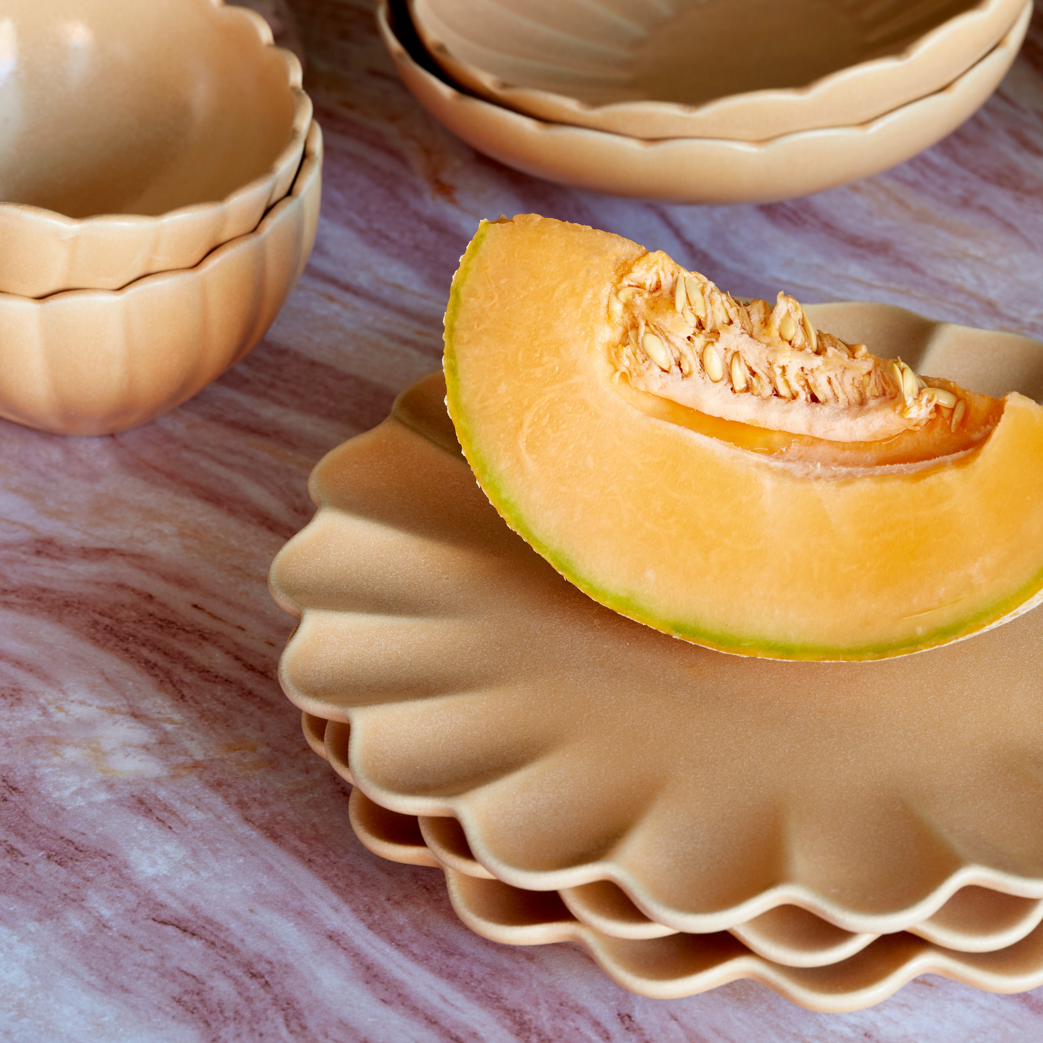 Monxra Stoneware Salad Plate - Camel