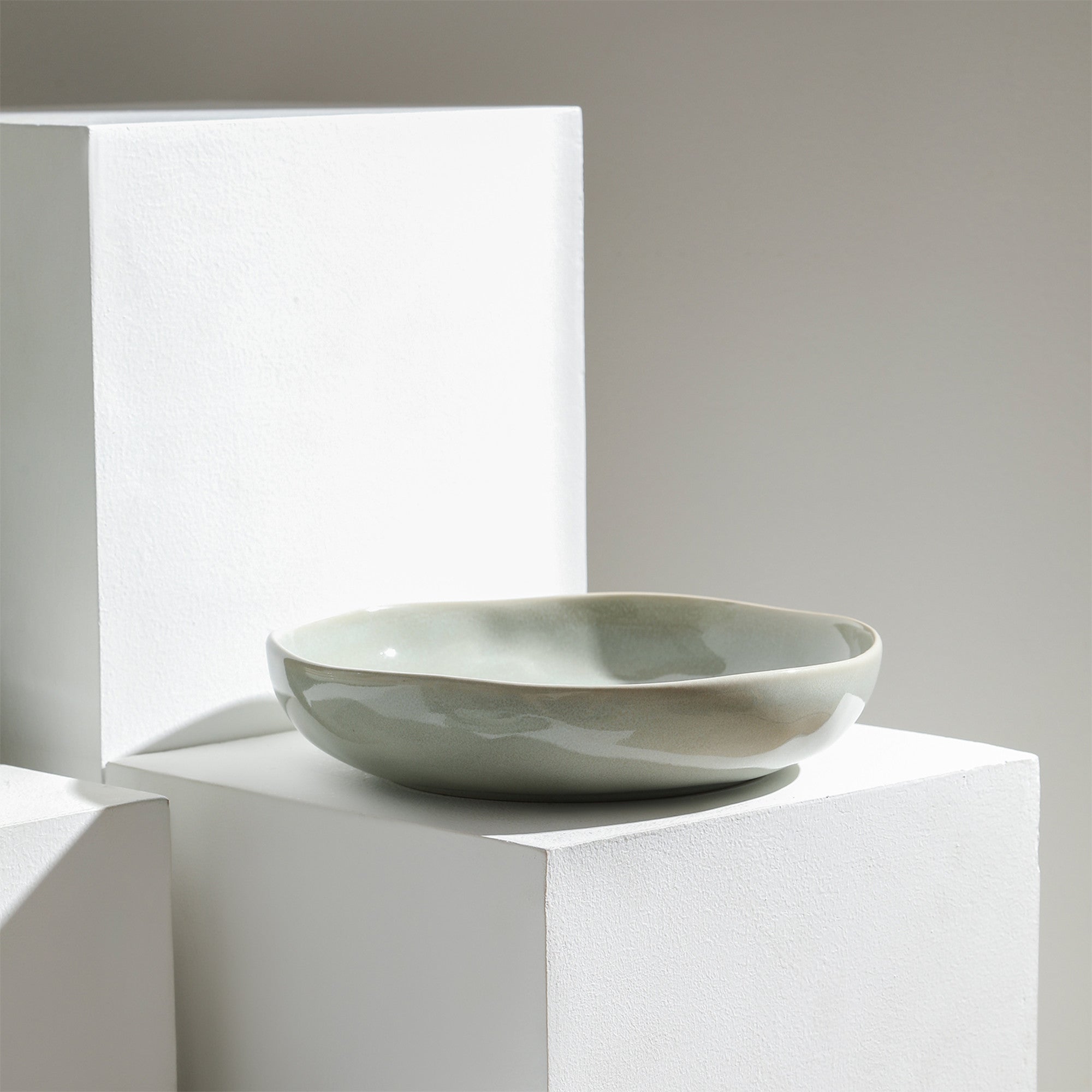 Monxra Stoneware  Pasta Bowl - Light Green