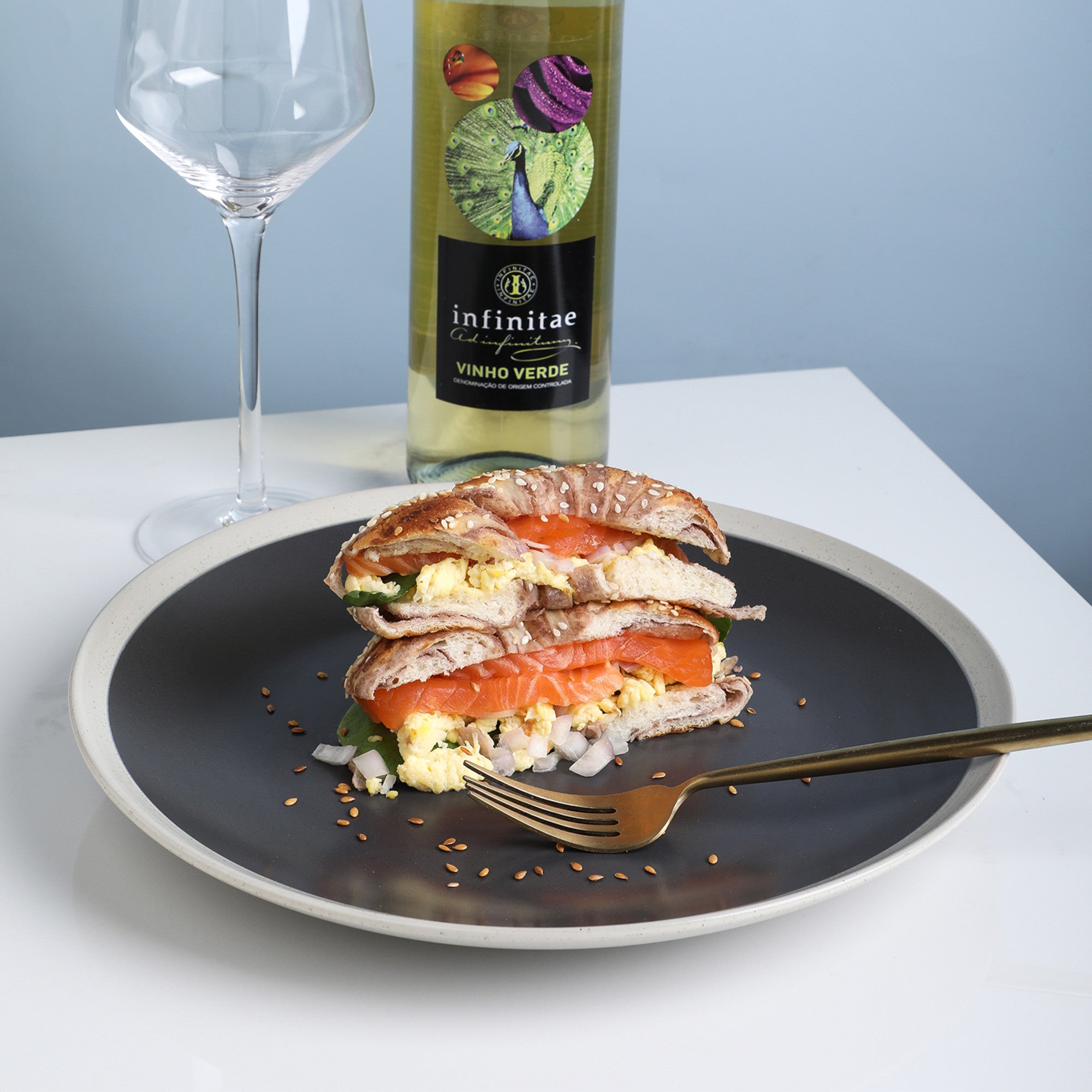 Monxra Stoneware Dinner Plate - Dark Gray And Cream