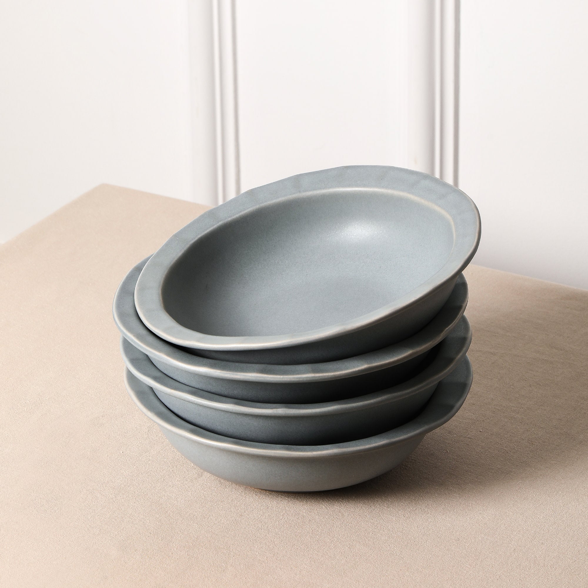 Monxra Stoneware  Pasta Bowl - Gray-Blue