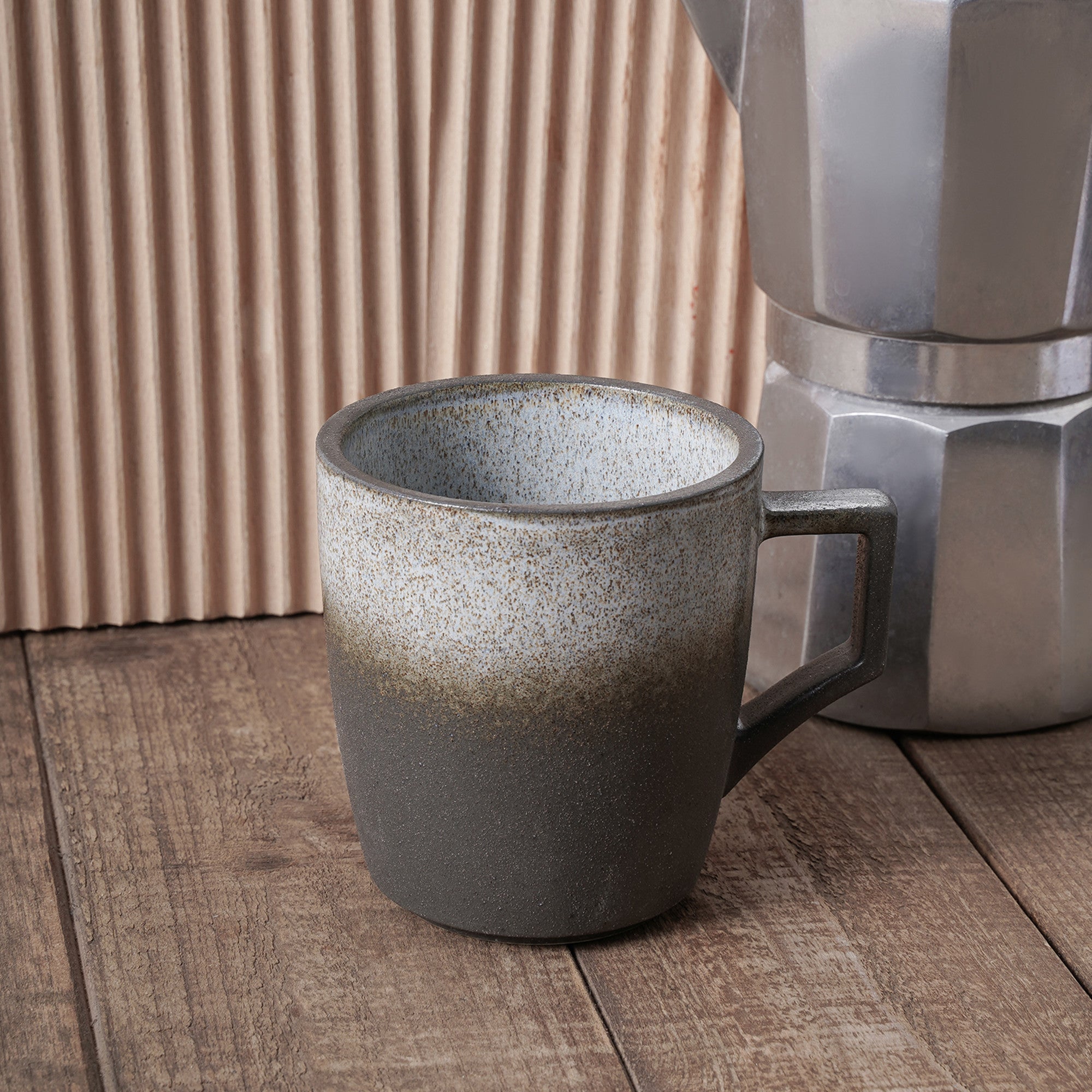 Monxra Stoneware Mug - Gray-Green-Blue