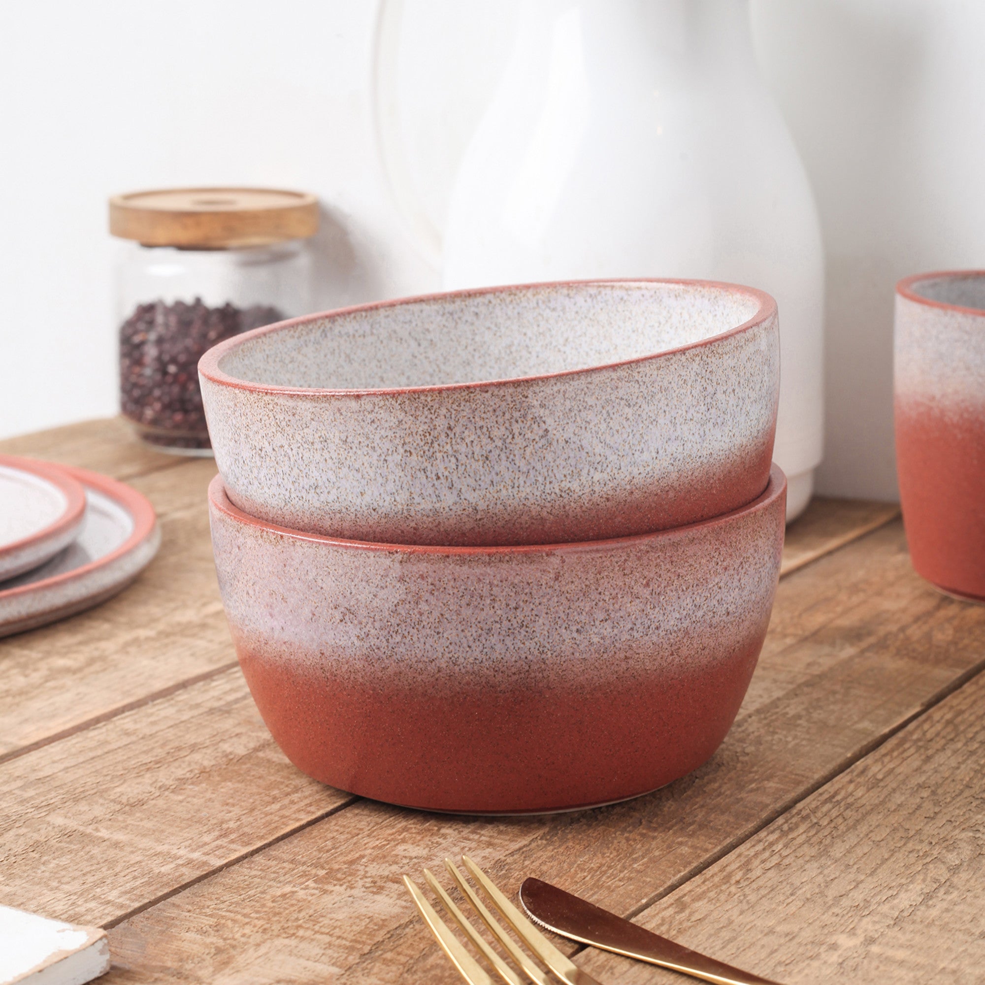 Monxra Stoneware Bowl - Red