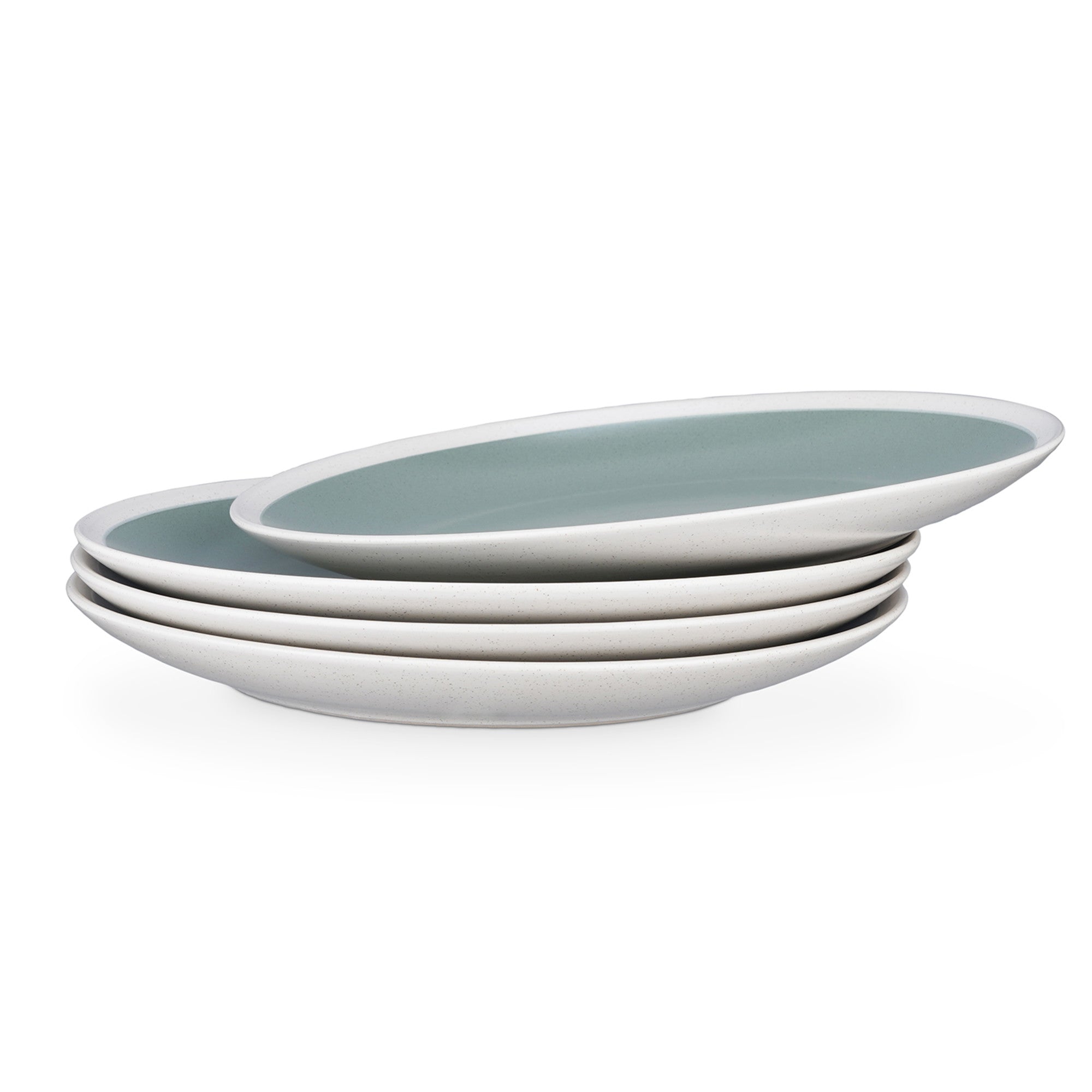 Monxra Stoneware Salad Plate - Green And Cream
