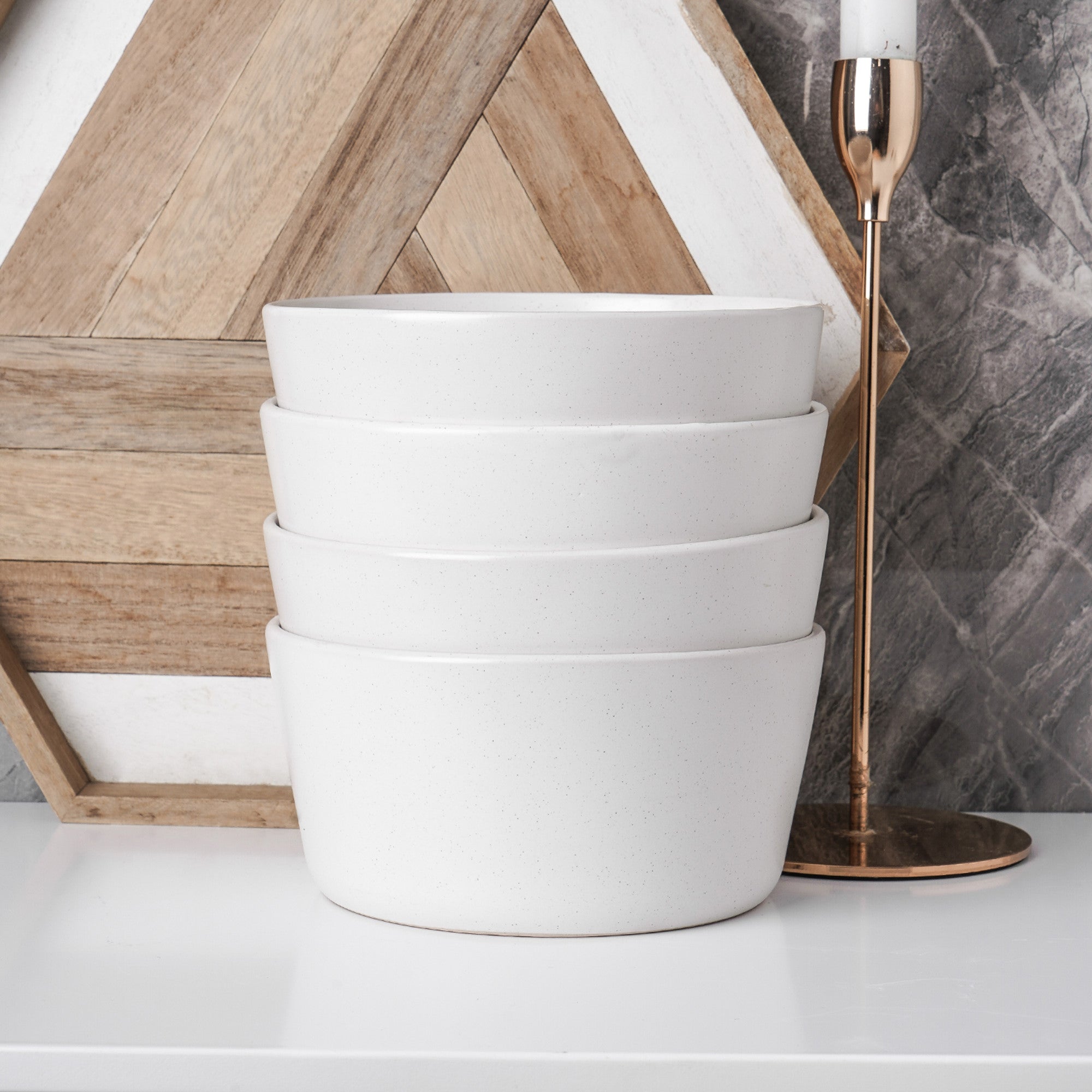 Monxra Stoneware Bowl - Snow White