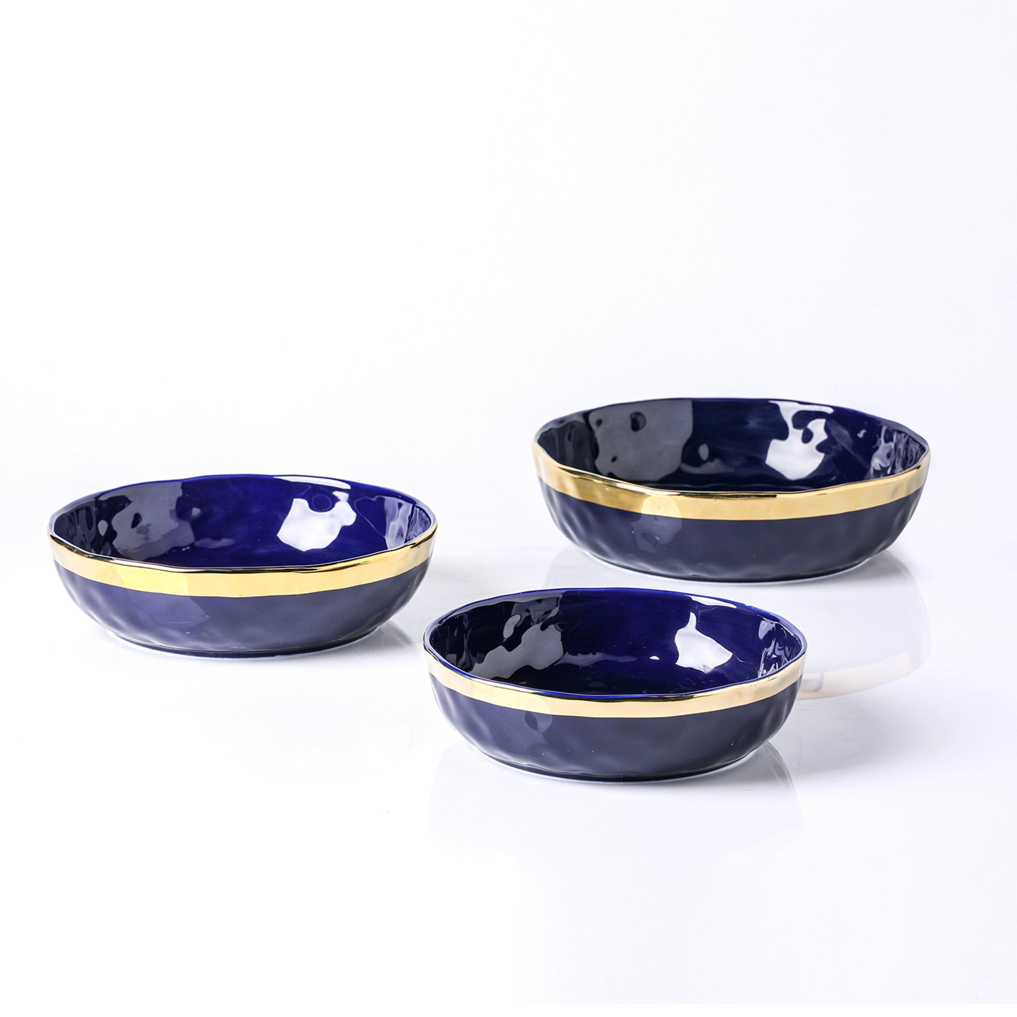 Monxra Porcelain Service Bowl Set - Blue #2