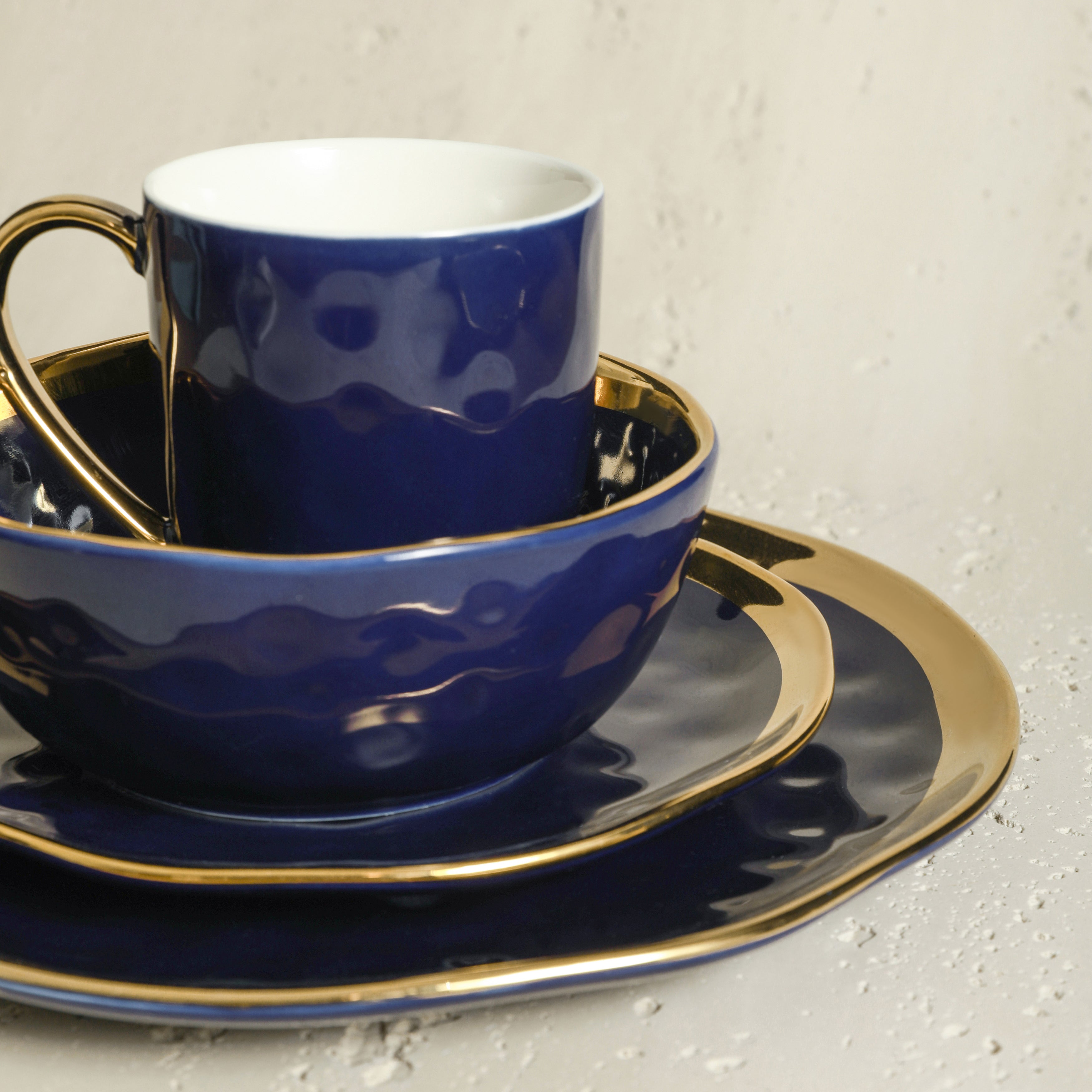 Monxra Porcelain Dinnerware Set - Navy Blue
