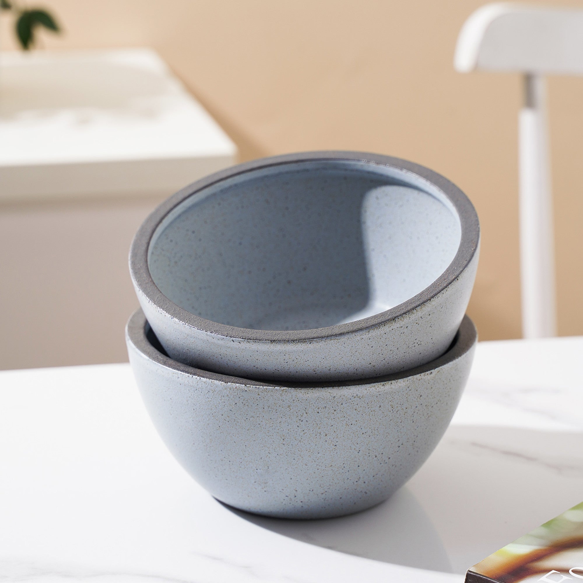 Monxra Stoneware Bowl - Blue And Gray