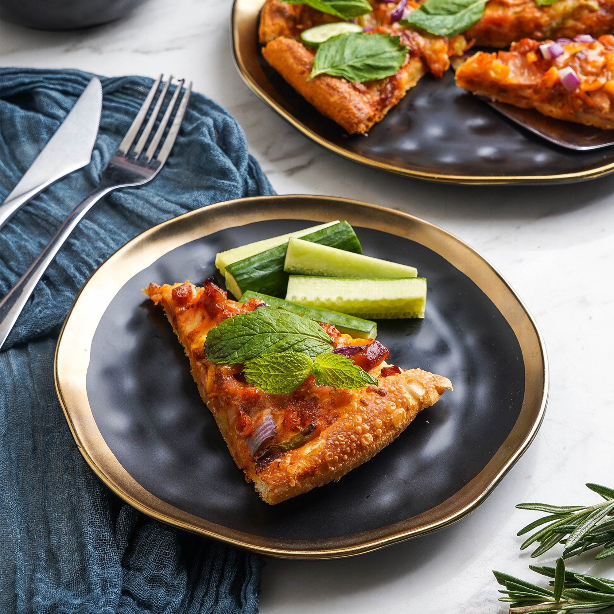 Monxra Porcelain Salad Plate - Black