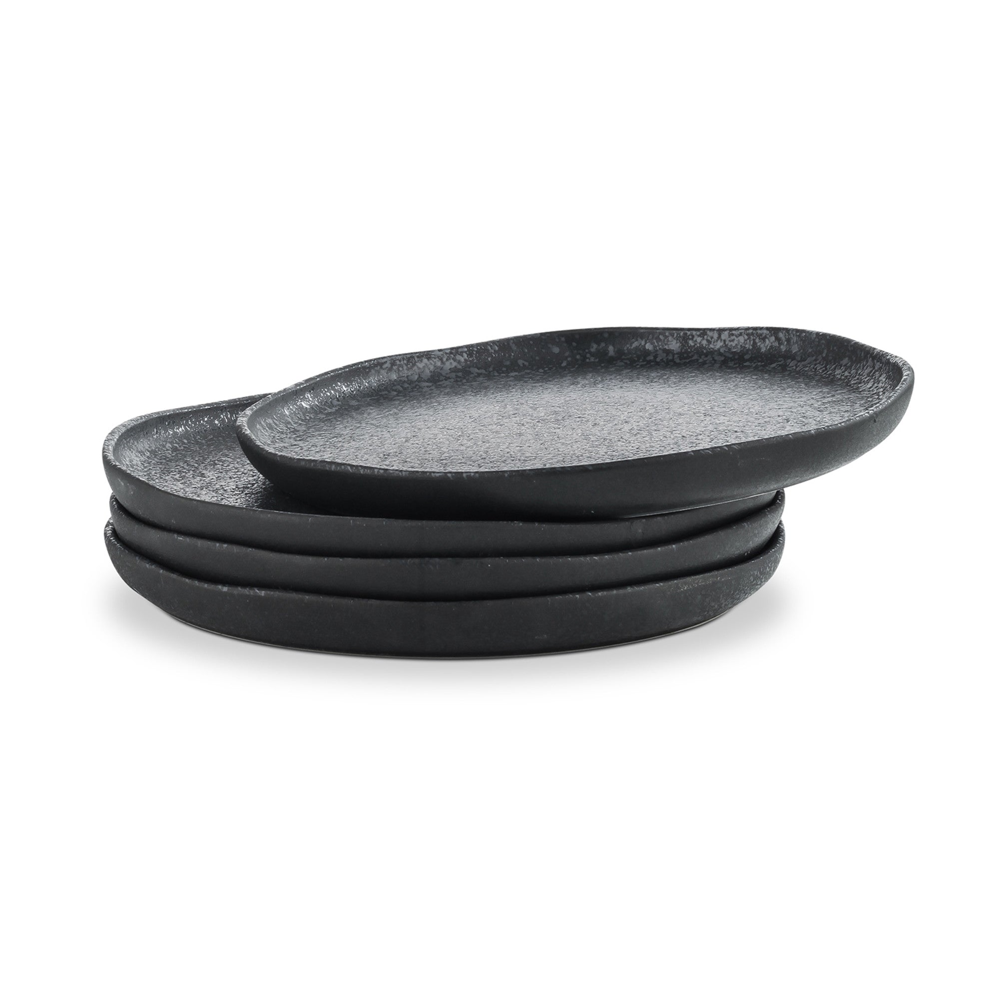 Monxra Stoneware Salad Plate - Black And White Reflection