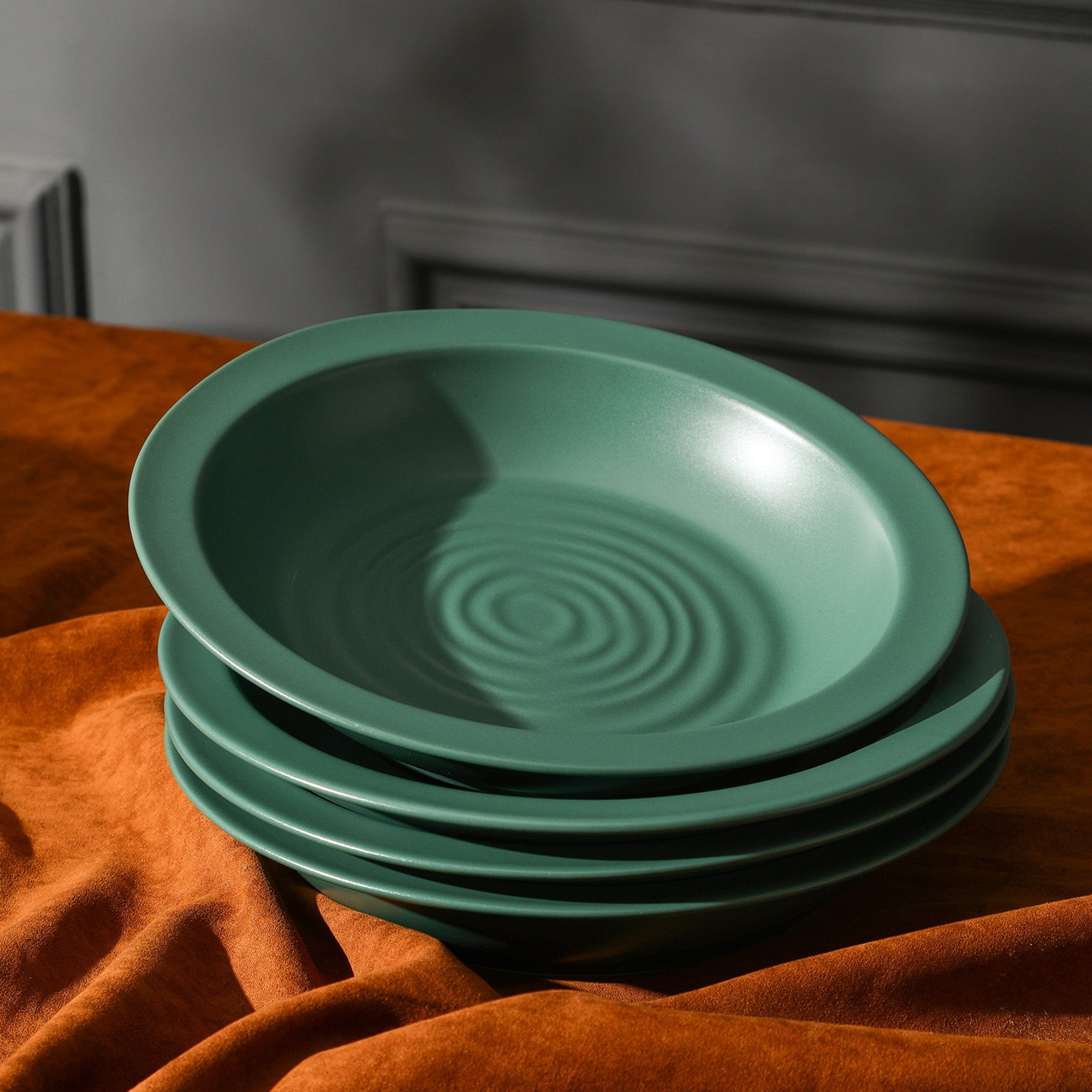 Monxra Stoneware  Pasta Bowl - Green
