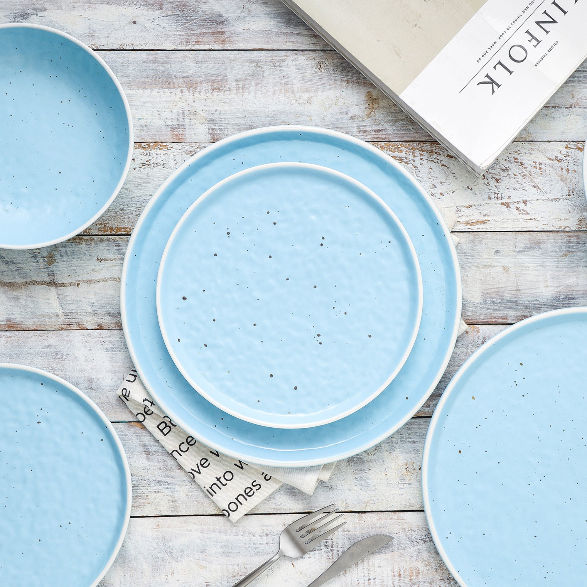 Monxra Stoneware Dinner Plate - Blue
