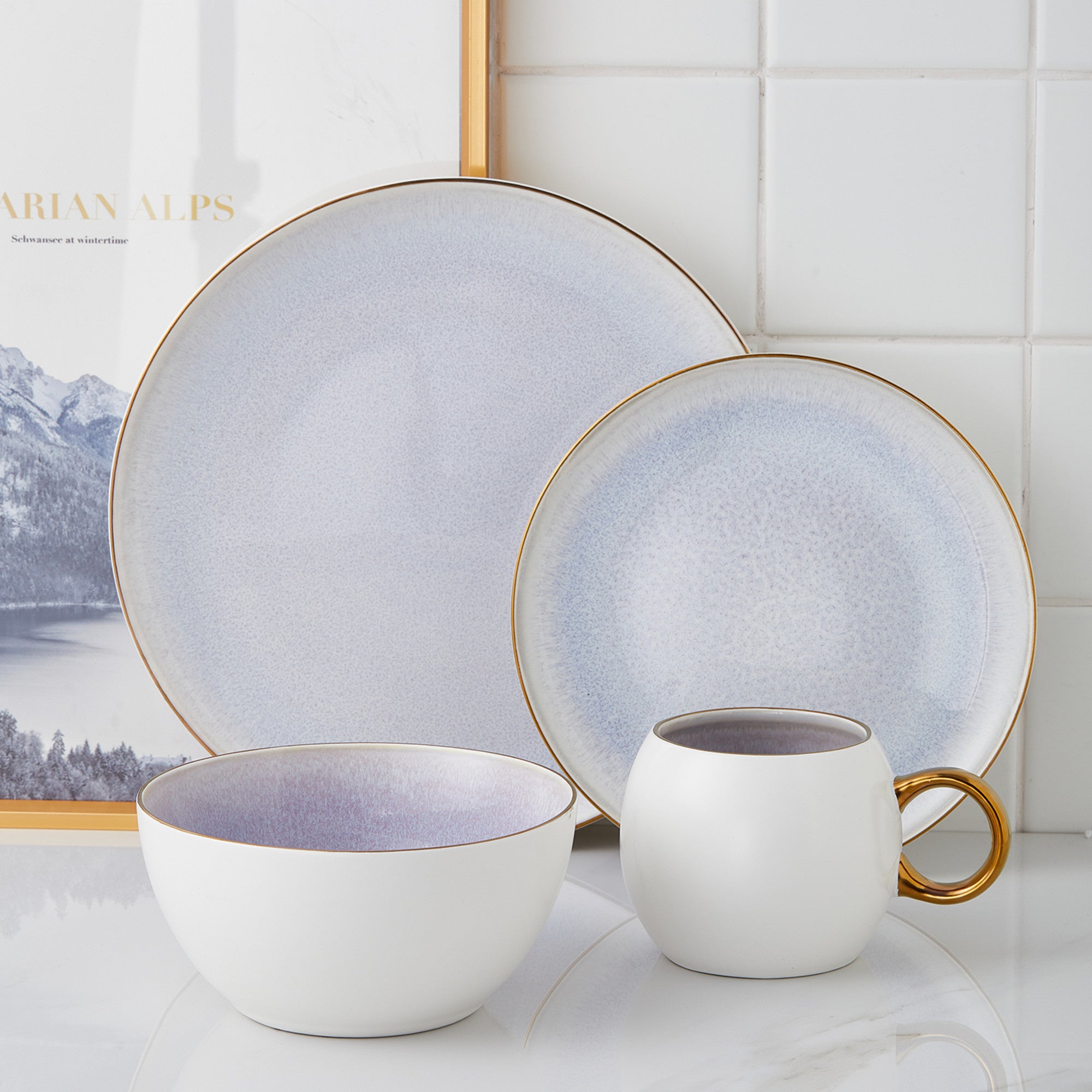 Monxra Porcelain Dinnerware Set - Lavender