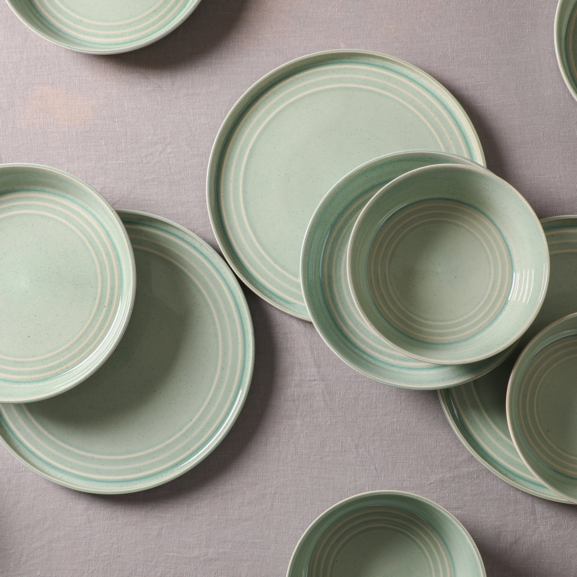 Monxra Stoneware Bowl Set - Green