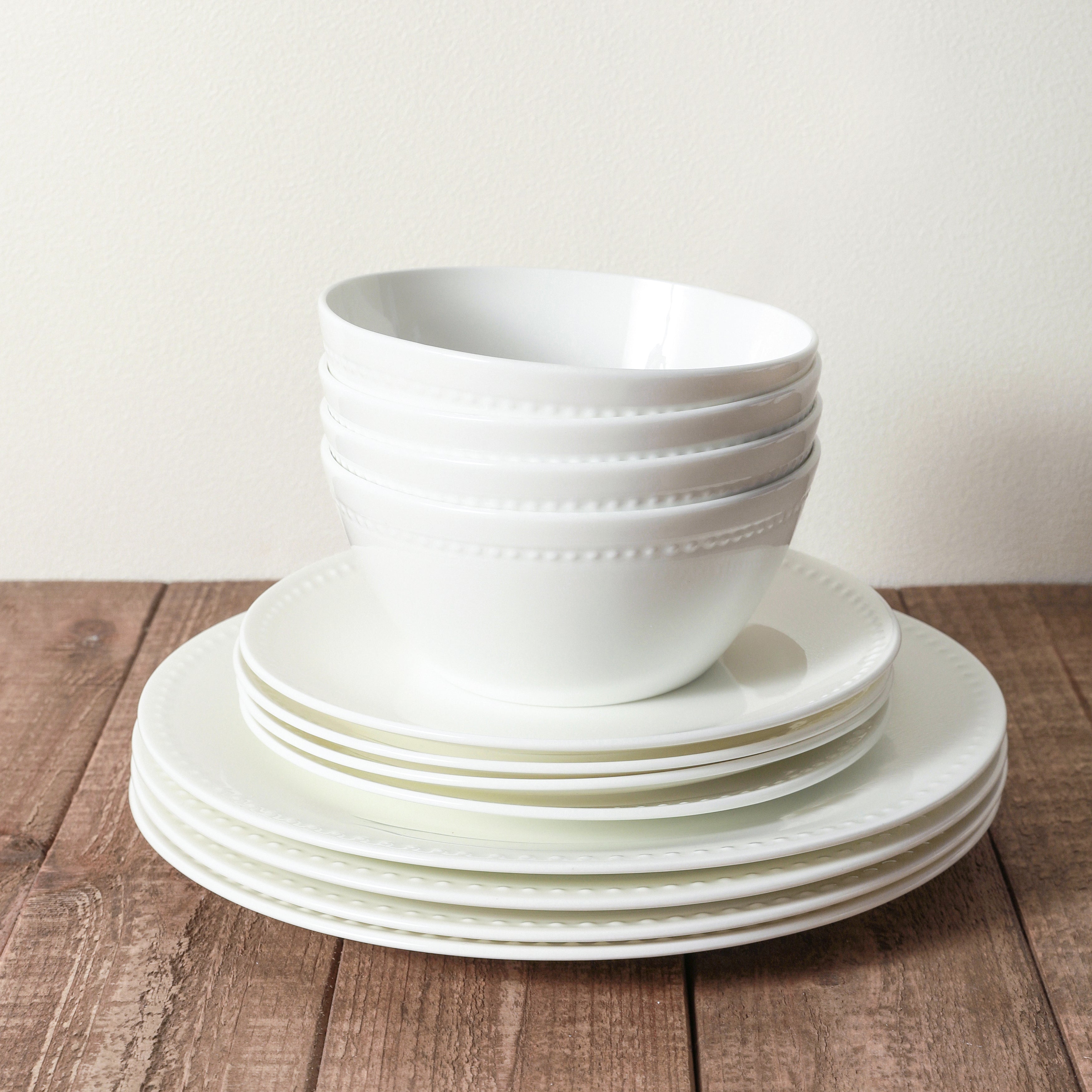 Monxra Bone China Dinnerware Set - White