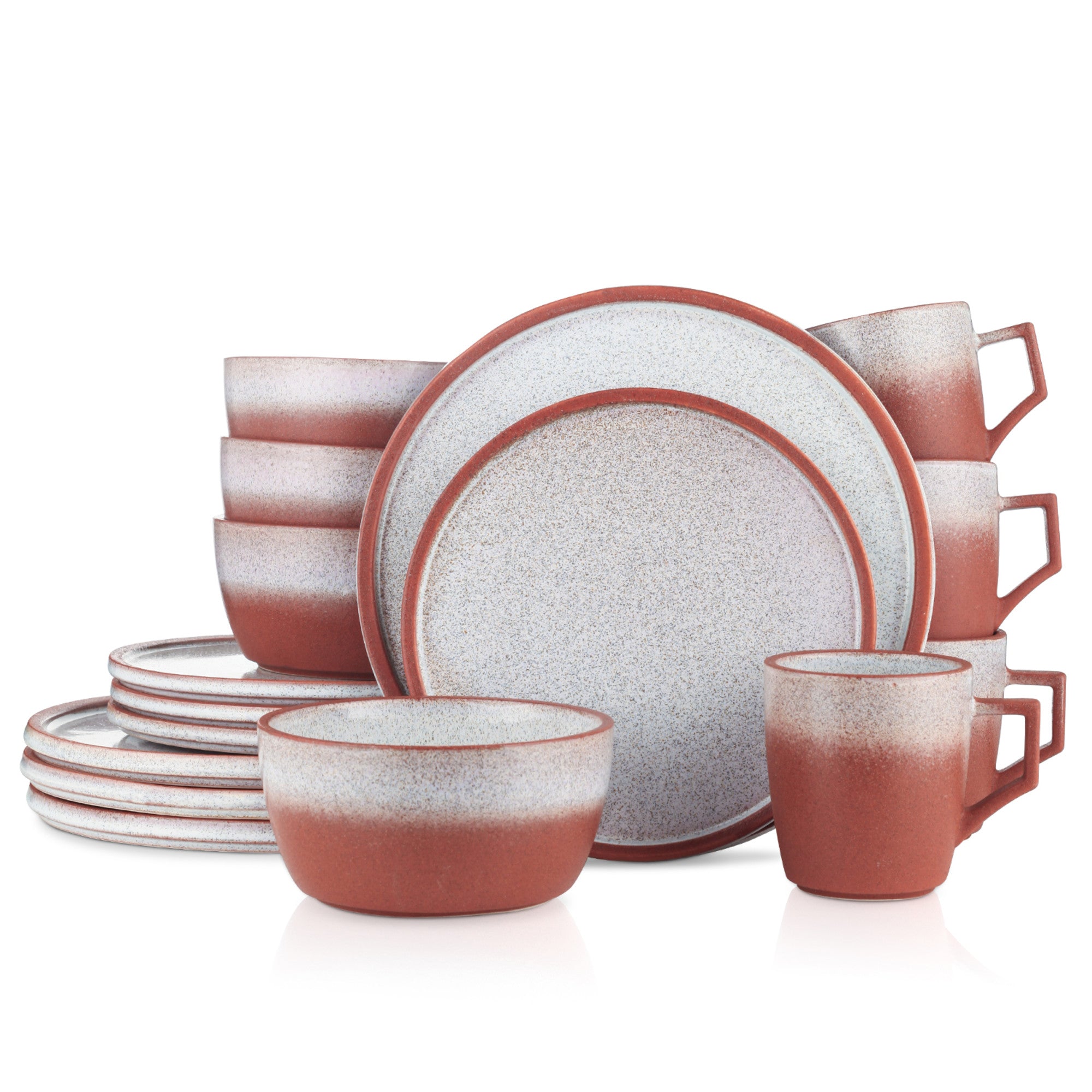 Monxra Stoneware Dinnerware Set - Red
