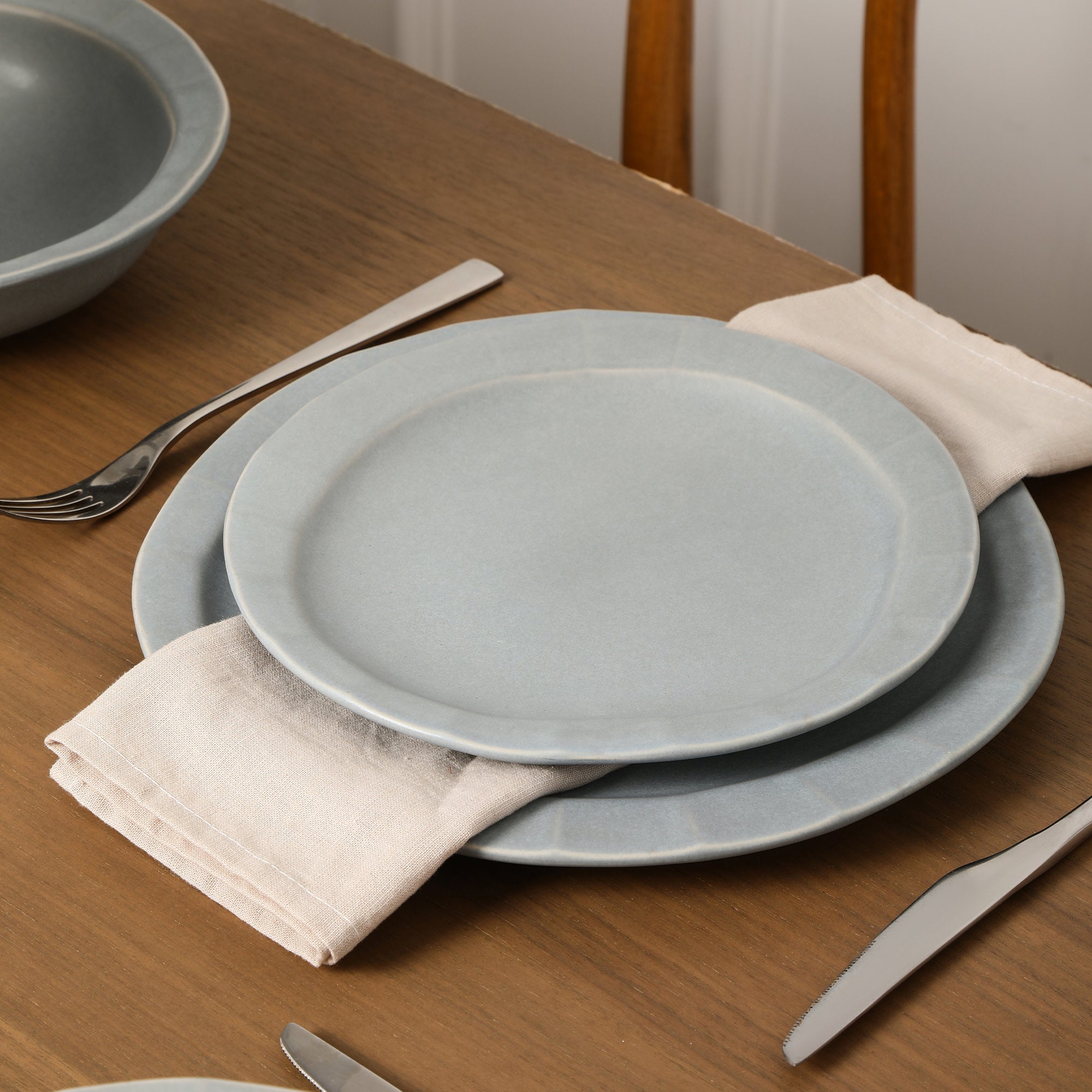 Monxra Stoneware Salad Plate - Gray-Blue
