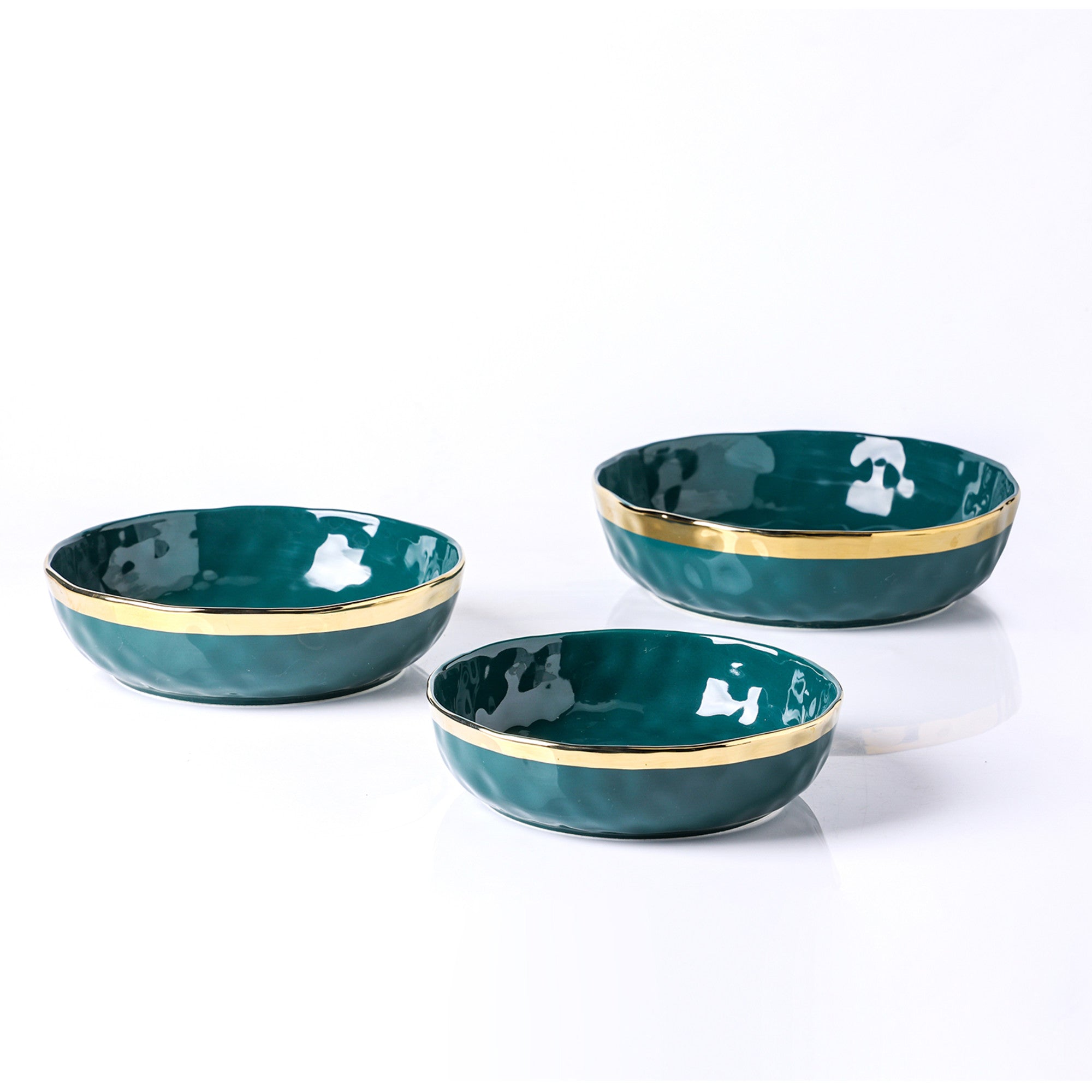 Monxra Porcelain Service Bowl Set - Green #2