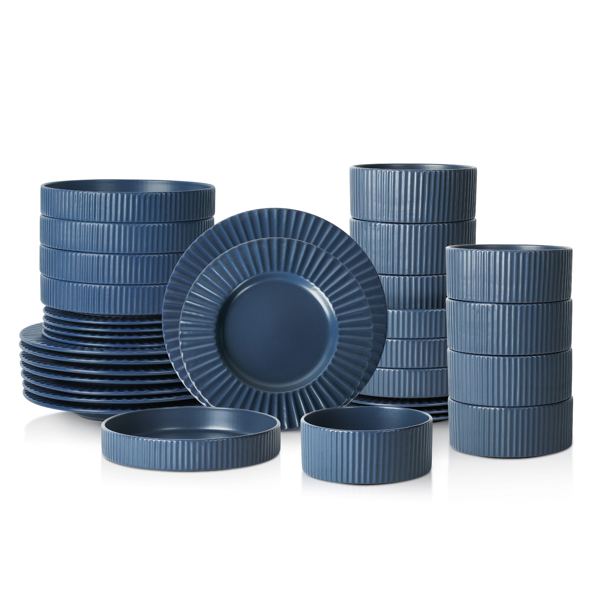 Monxra Stoneware Dinnerware Set - Ash Blue
