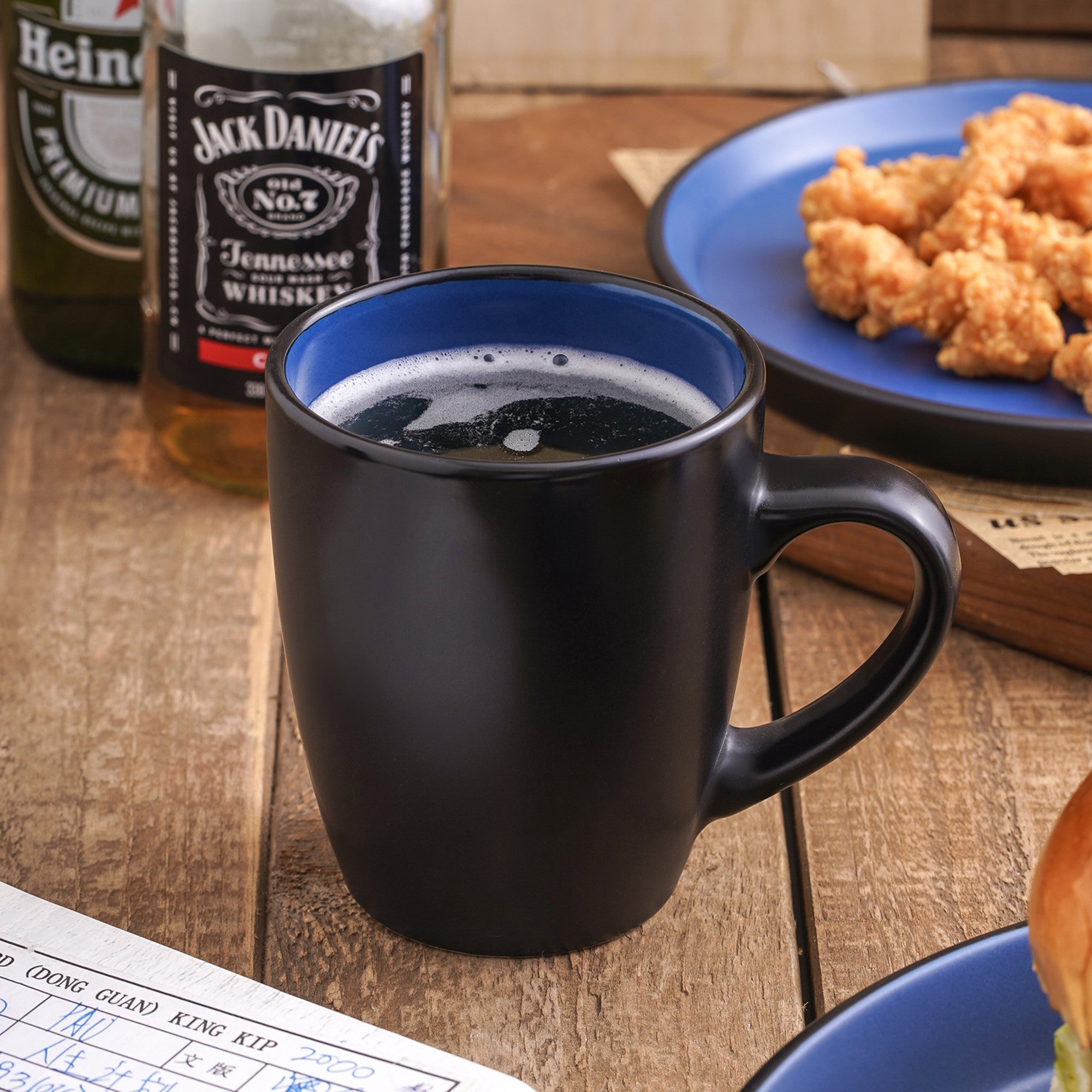 Monxra Stoneware Mug - Blue And Black