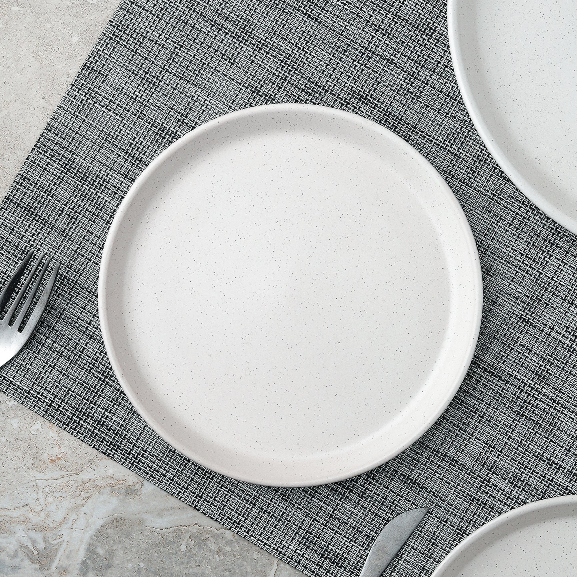 Monxra Stoneware Salad Plate - Snow White