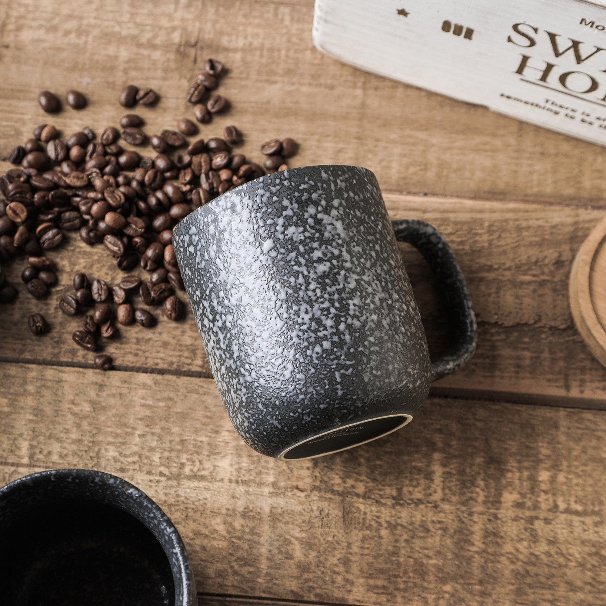 Monxra Stoneware Mug - Black And White Reflection
