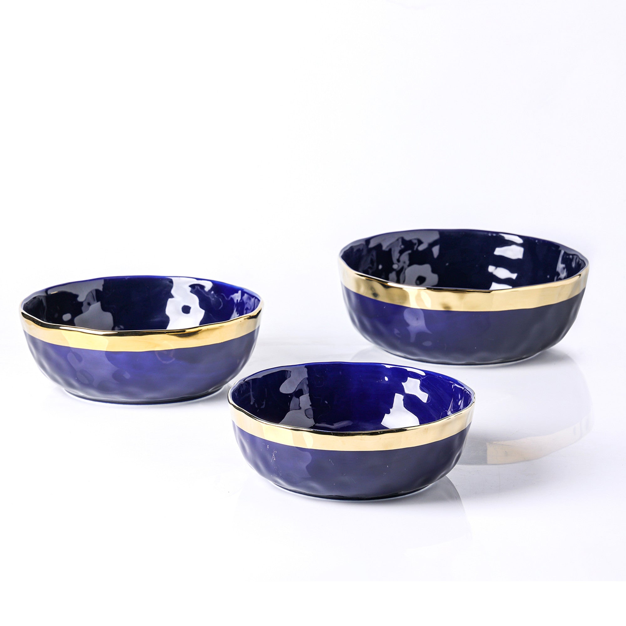 Monxra Porcelain Service Bowl Set - Blue
