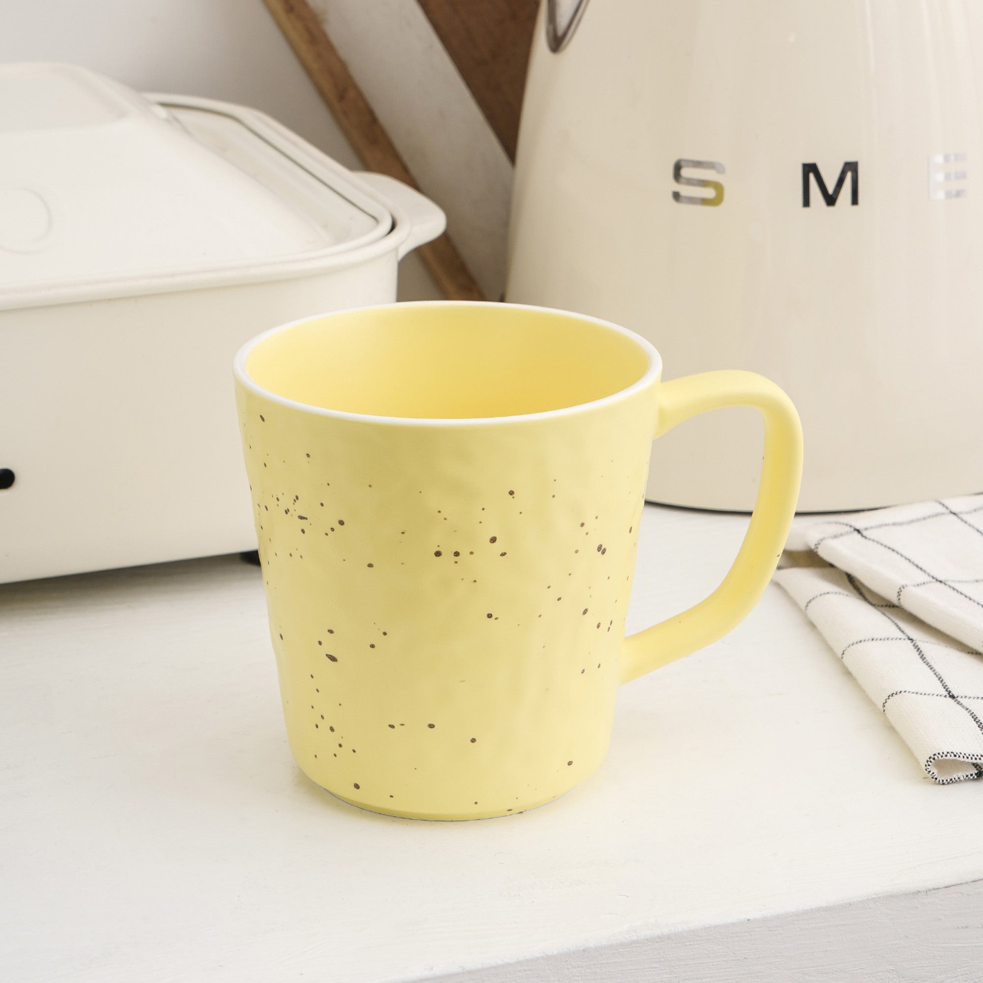 Monxra Stoneware Mug - Yellow, Blue, Pink, Mint