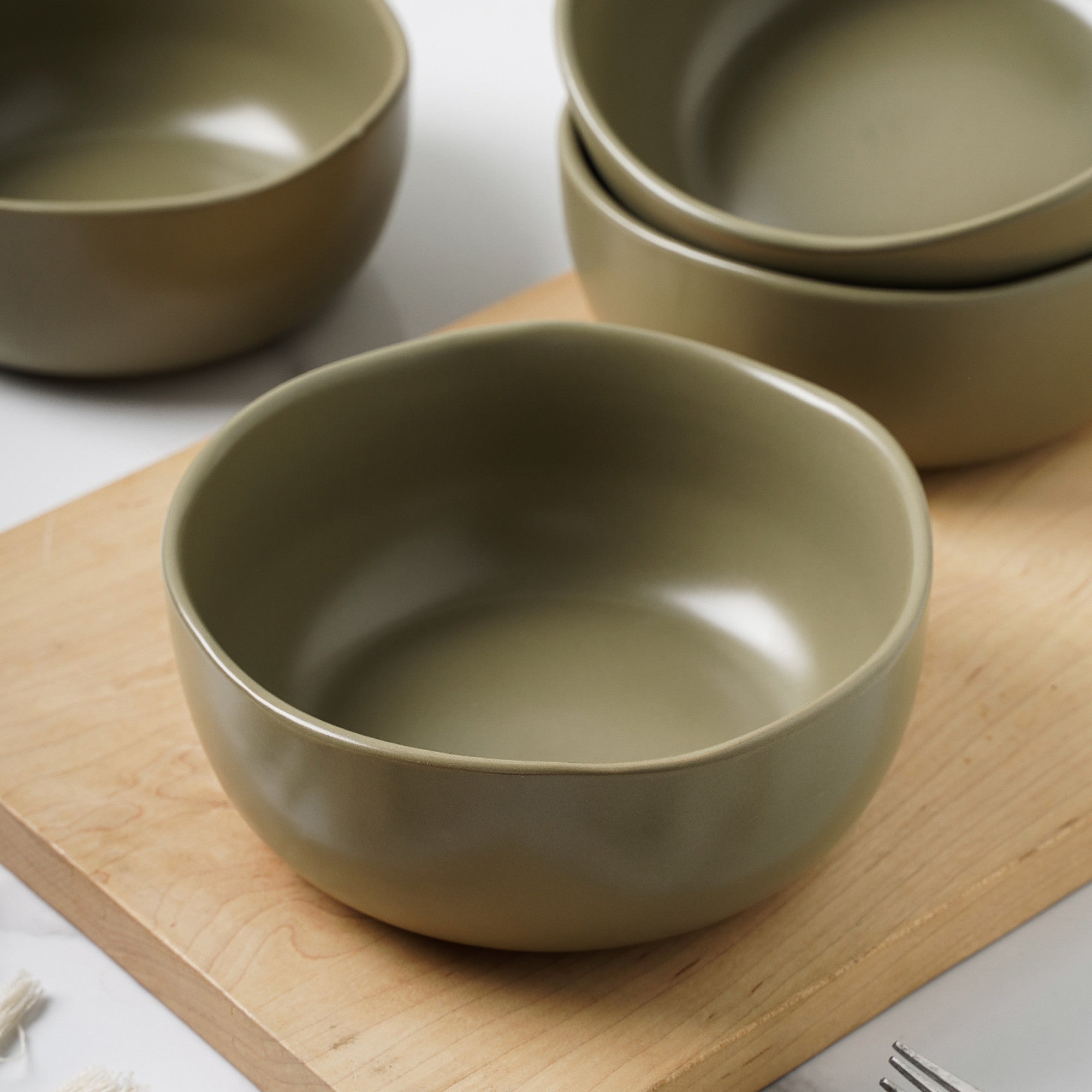 Monxra Stoneware Bowl - Olive