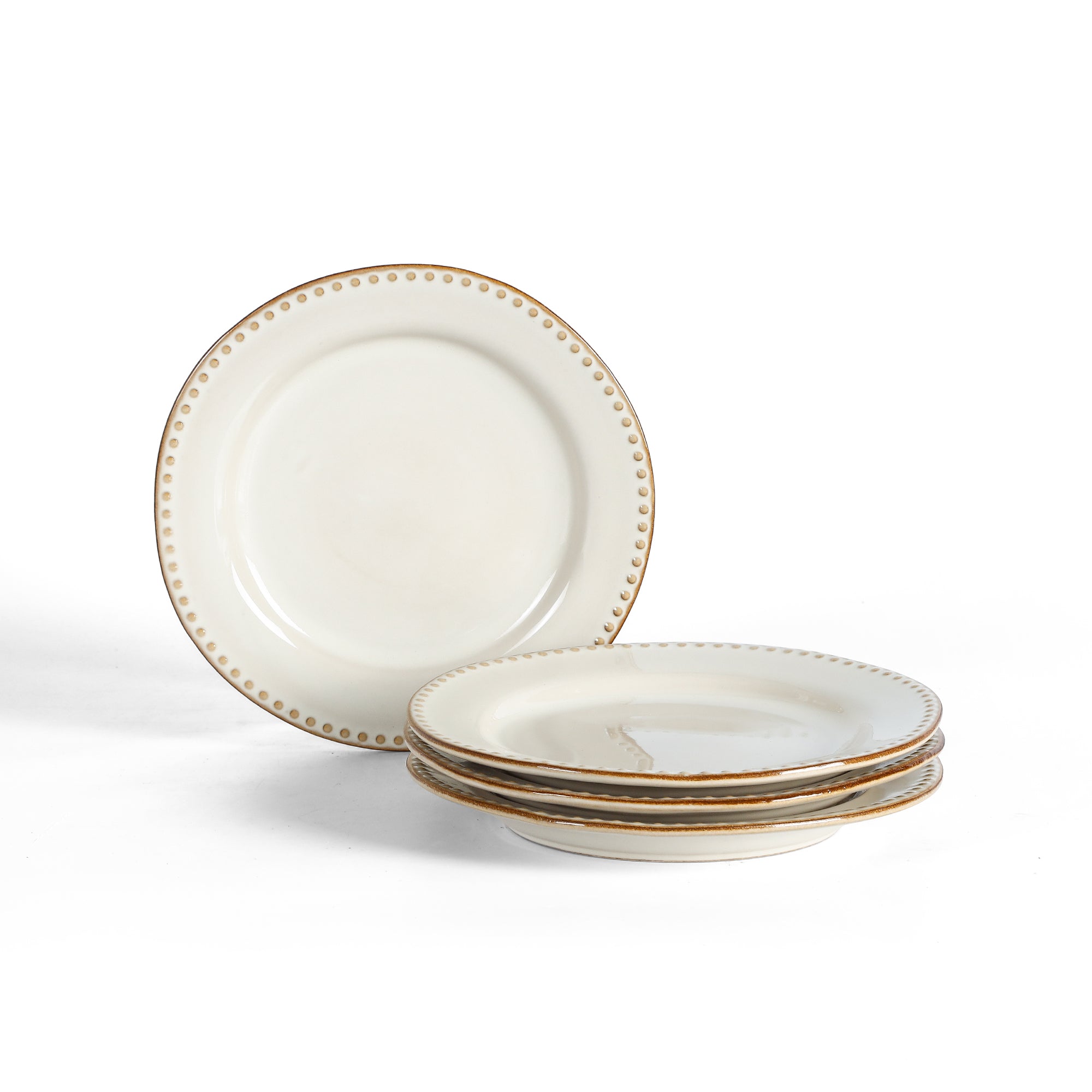 Monxra Stoneware Salad Plate Set - Cream