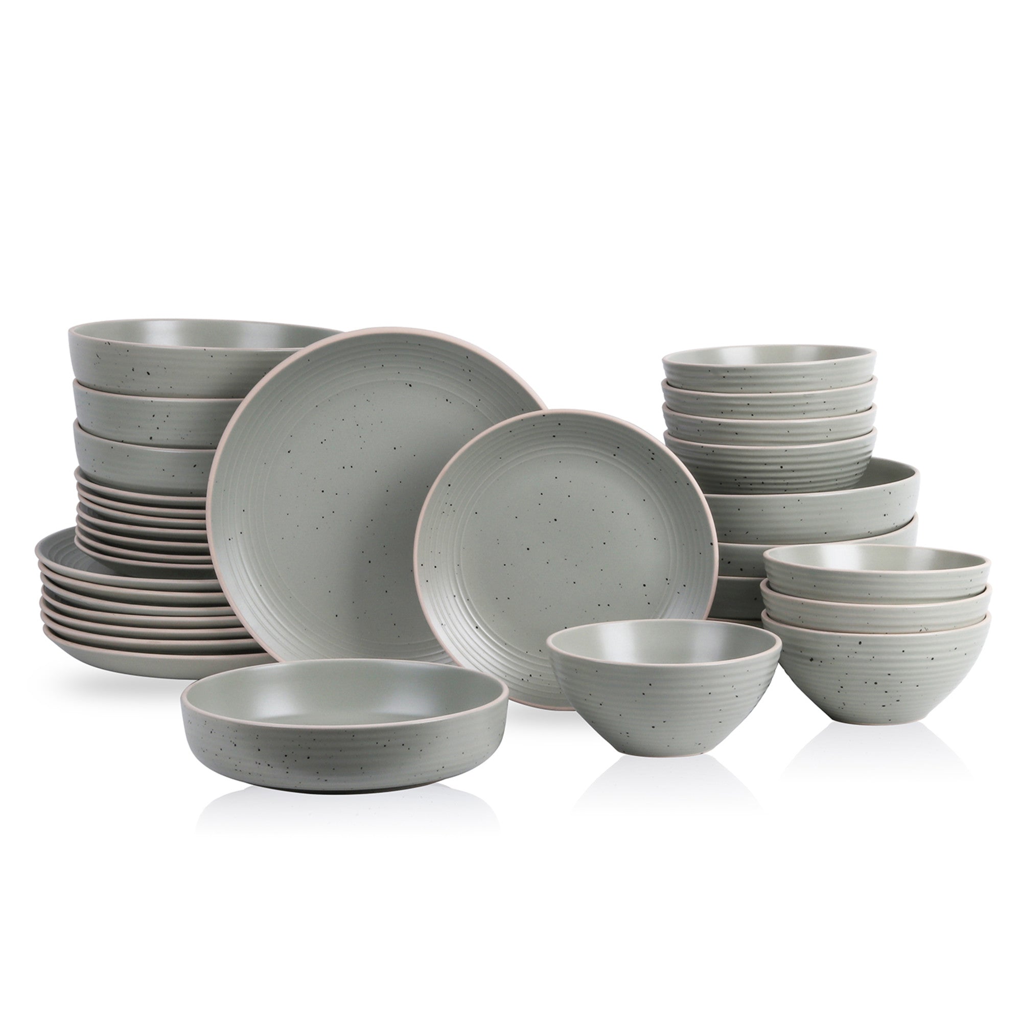Monxra Stoneware Dinnerware Set - Green
