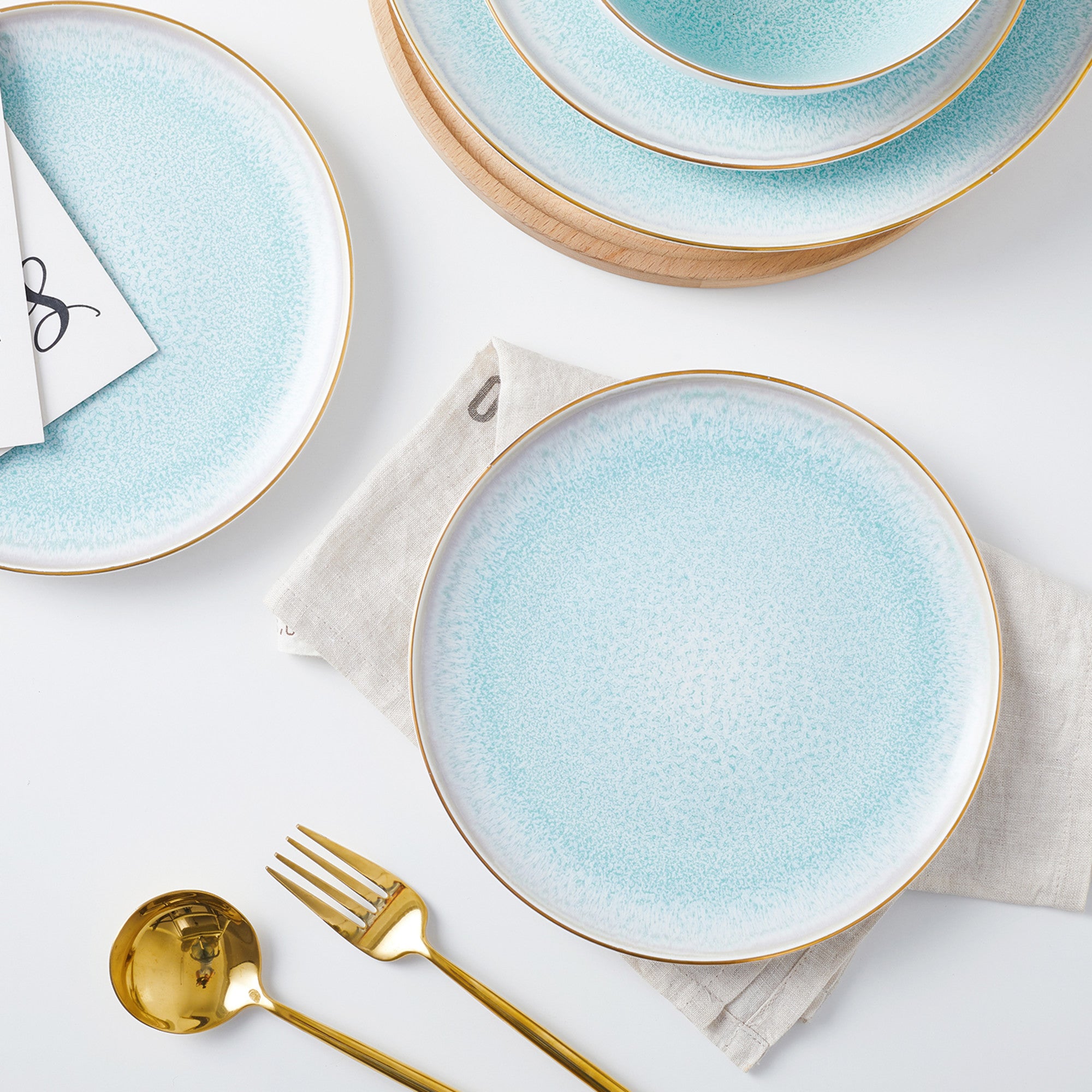 Monxra Porcelain Salad Plate - Mint