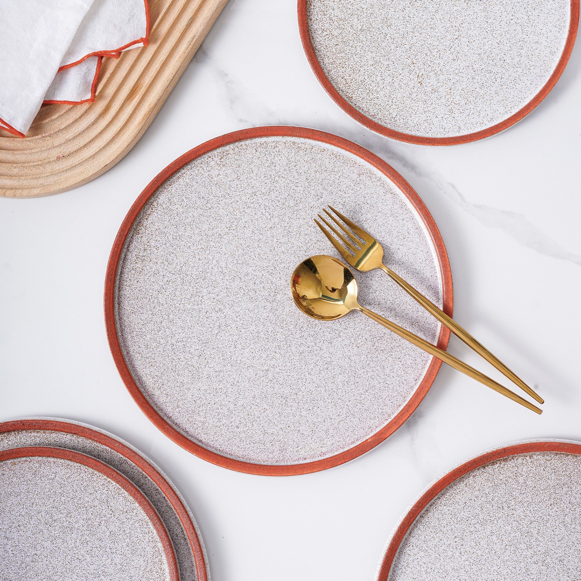 Monxra Stoneware Salad Plate - Red